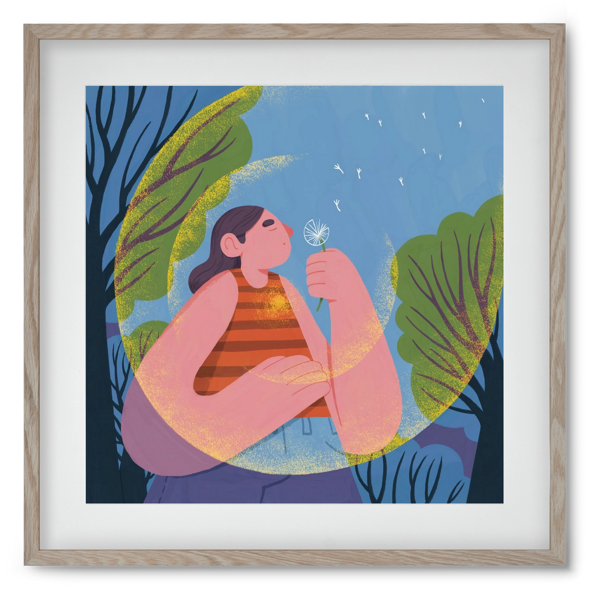 Free your mind, 50x50 cm (40x40 cm), Tölgy keret, paszpartuval