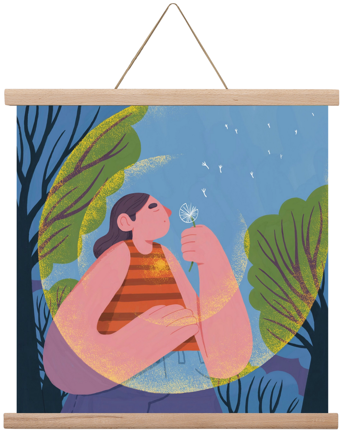 Free your mind, 40x40 cm (40x40 cm), Tölgy akasztó