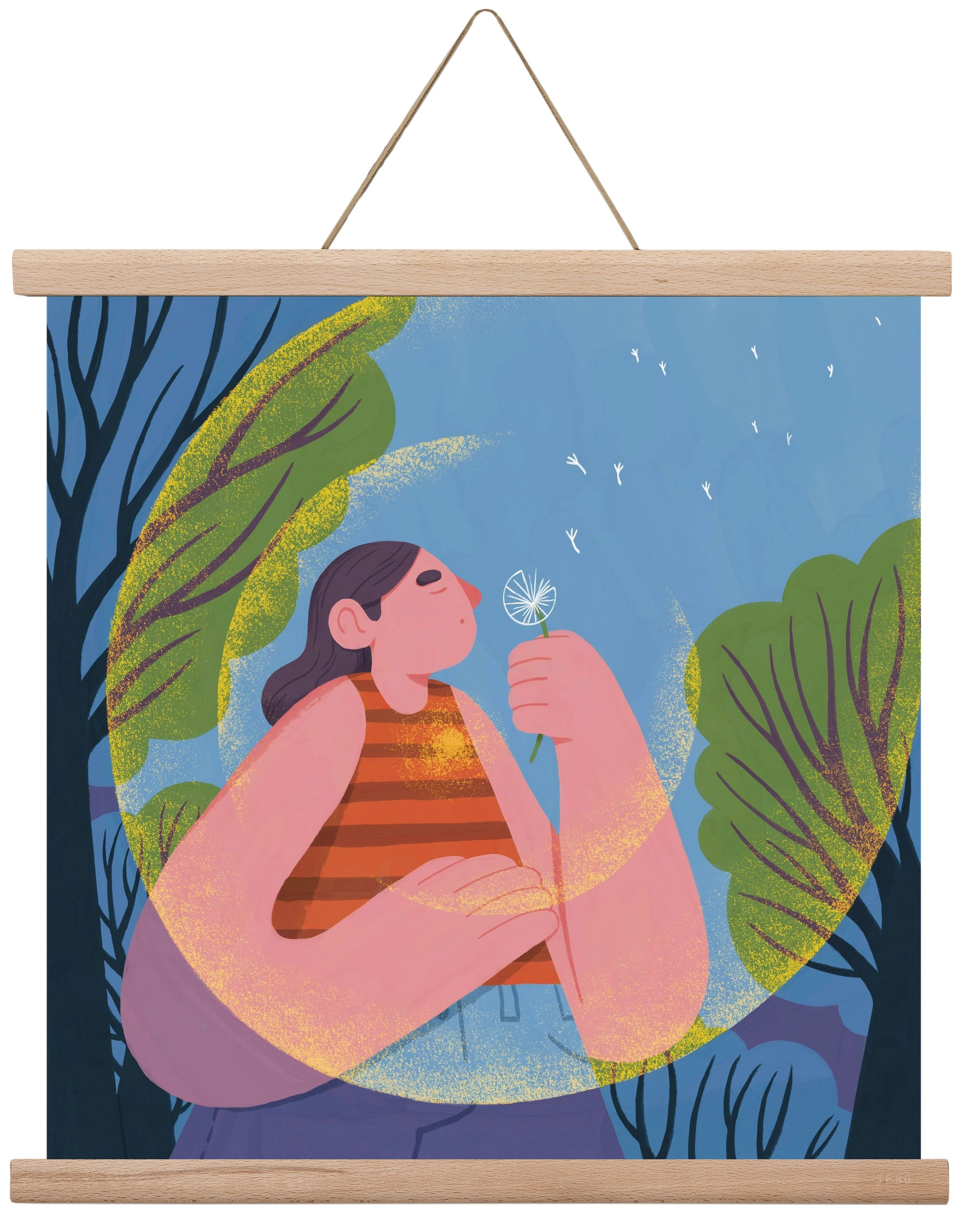 Free your mind, 40x40 cm (40x40 cm), Tölgy akasztó