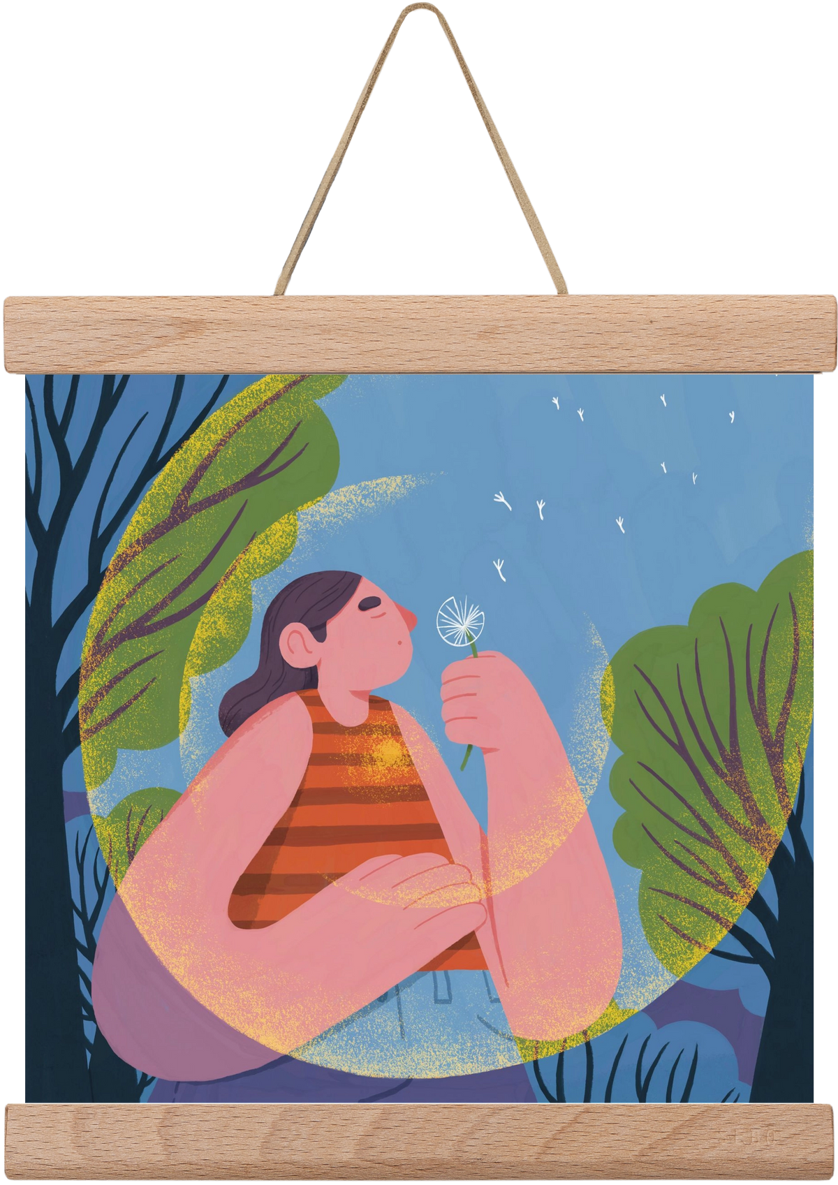 Free your mind, 20x20 cm (20x20 cm), Tölgy akasztó