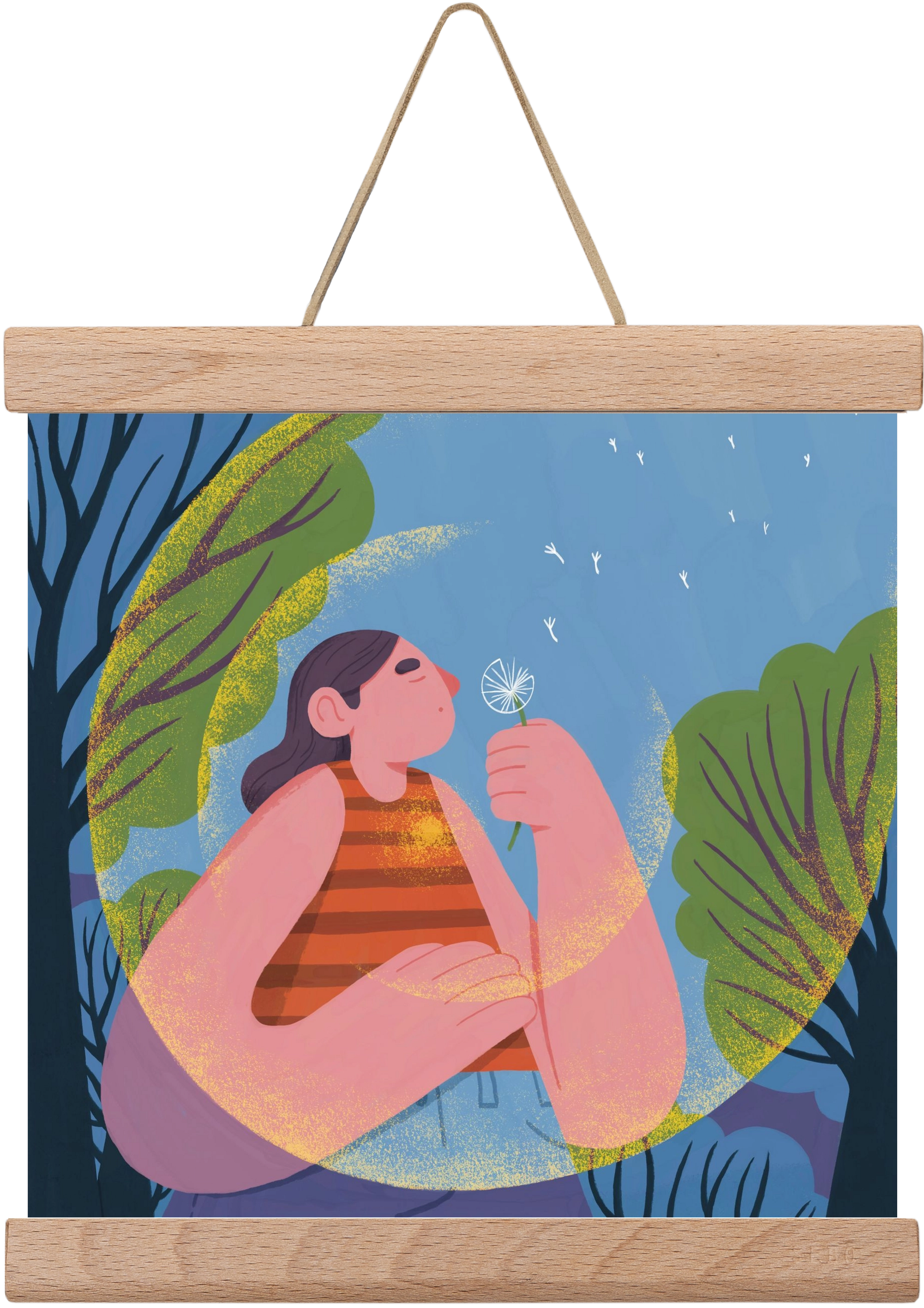 Free your mind, 20x20 cm (20x20 cm), Tölgy akasztó