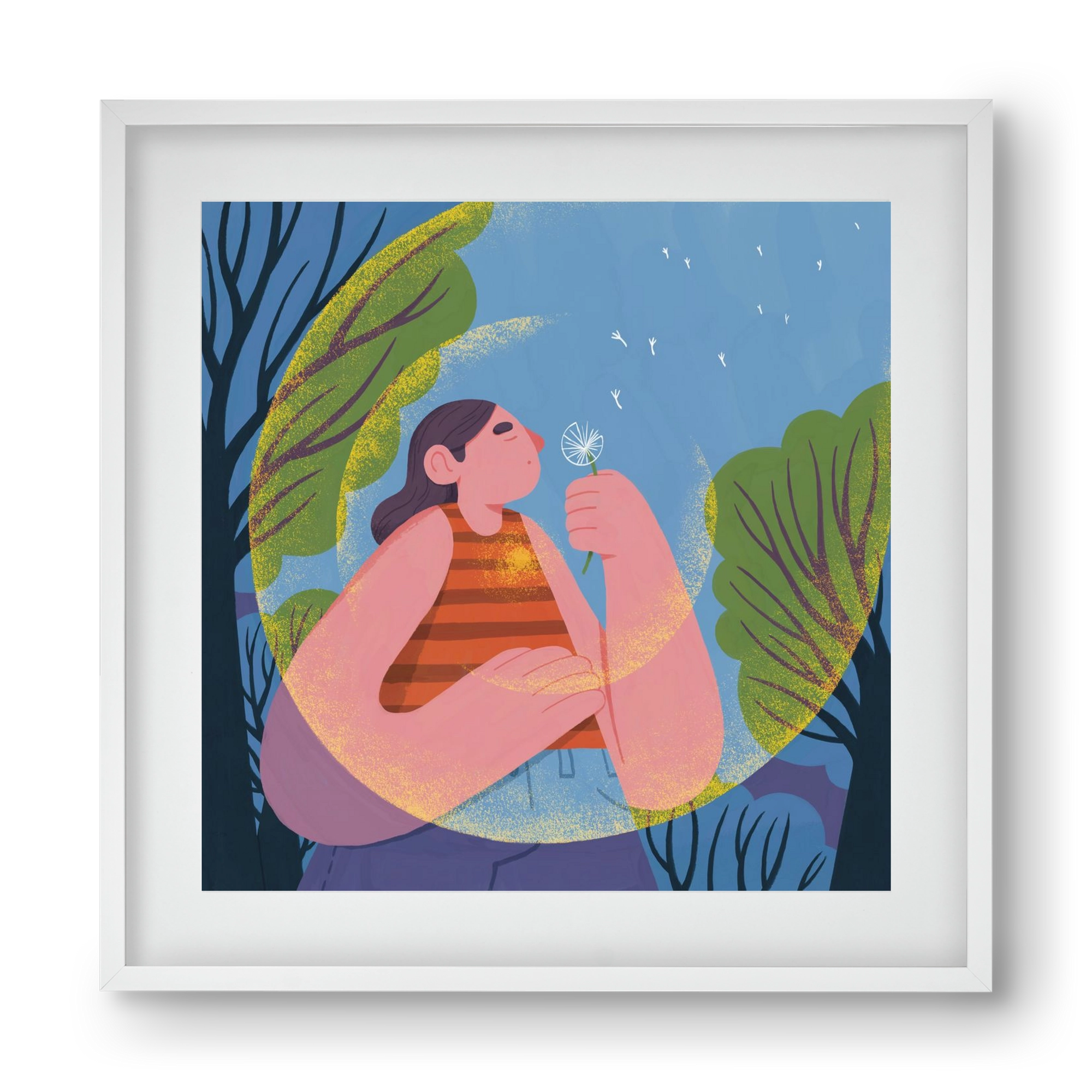 Free your mind, 40x40 cm (30x30 cm), Fehér keret, paszpartuval