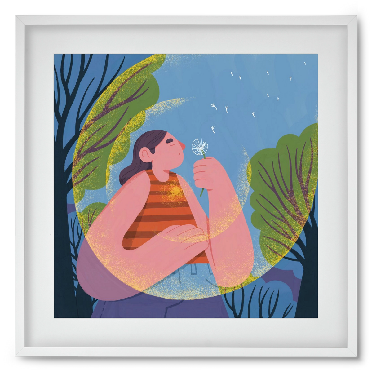 Free your mind, 50x50 cm (40x40 cm), Fehér keret, paszpartuval