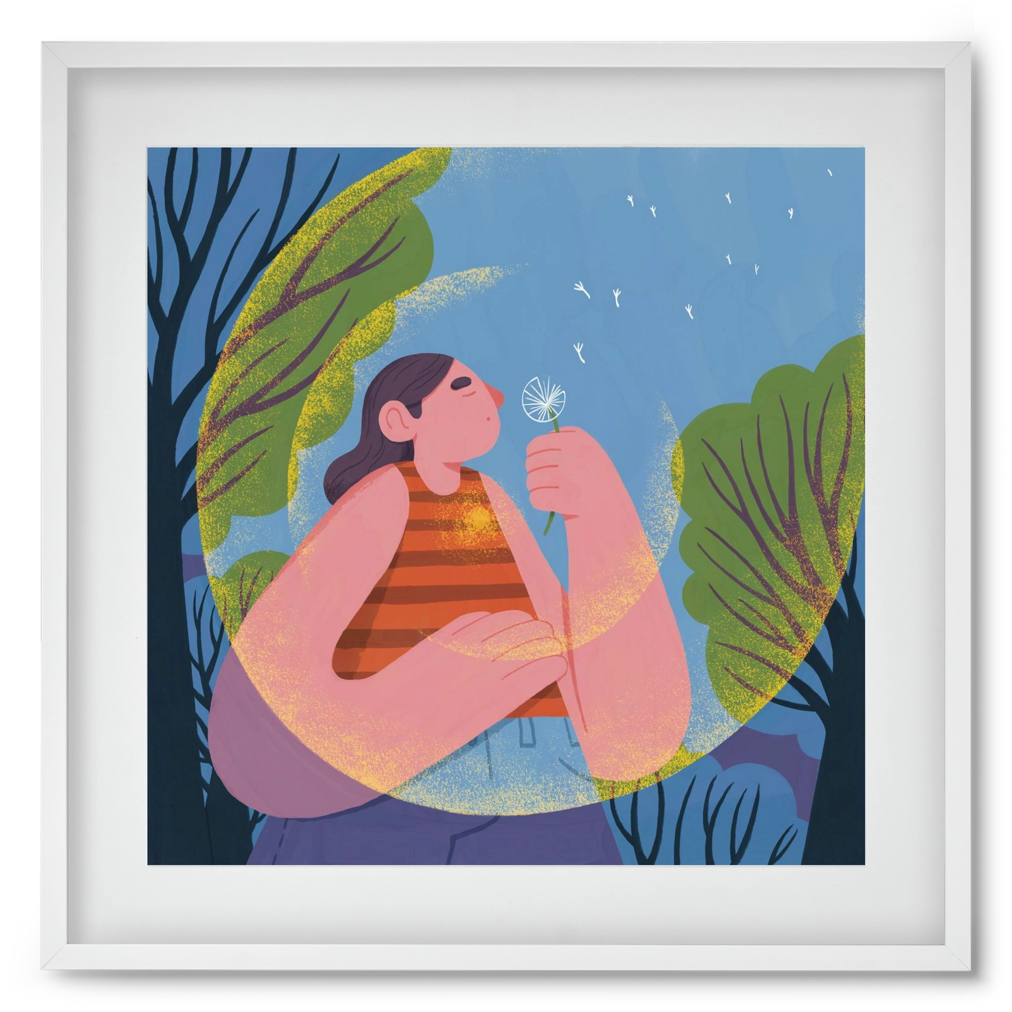 Free your mind, 50x50 cm (40x40 cm), Fehér keret, paszpartuval