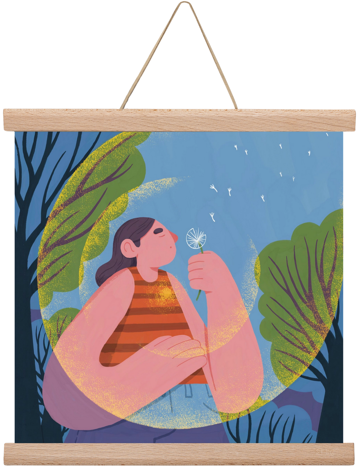 Free your mind, 30x30 cm (30x30 cm), Tölgy akasztó