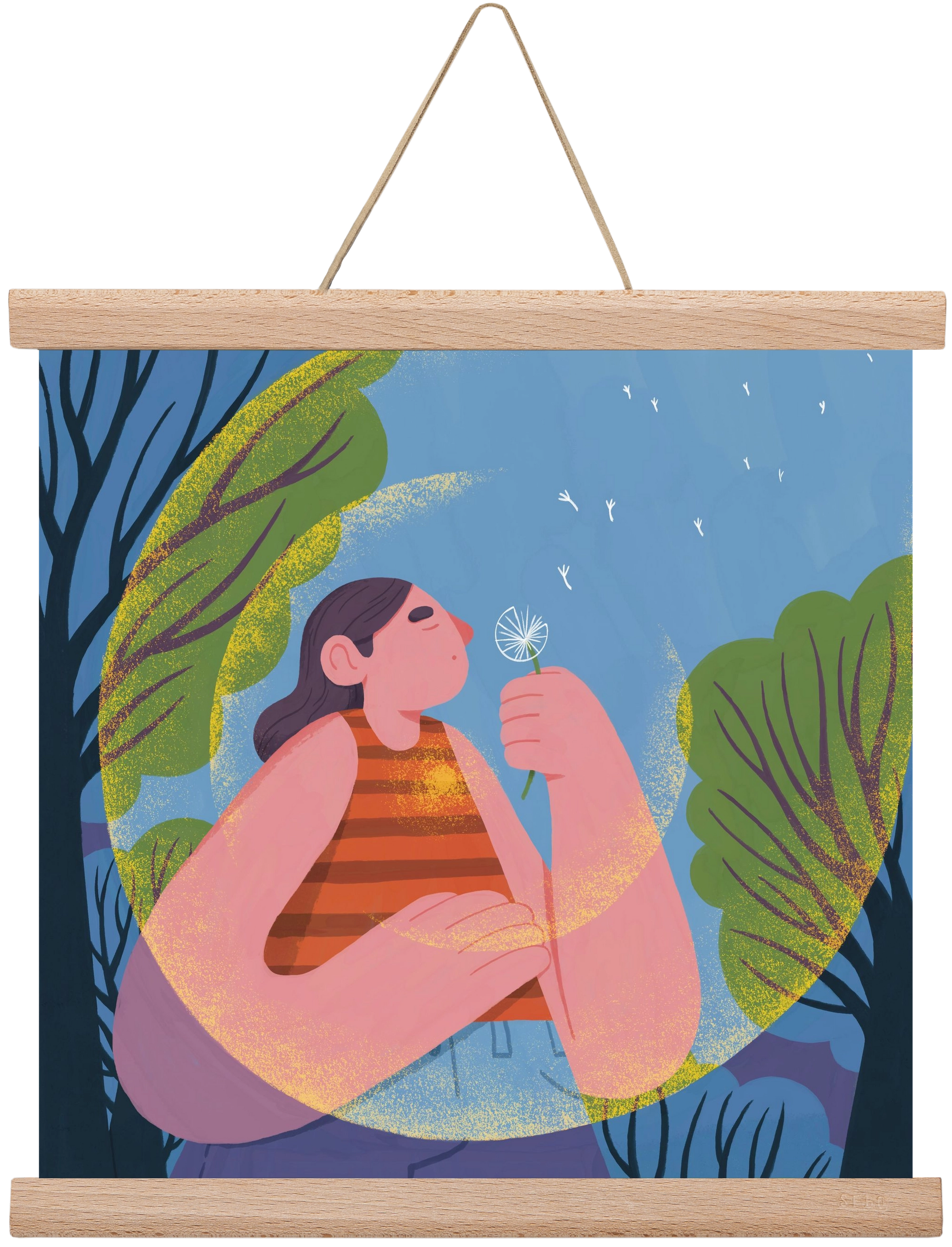 Free your mind, 30x30 cm (30x30 cm), Tölgy akasztó