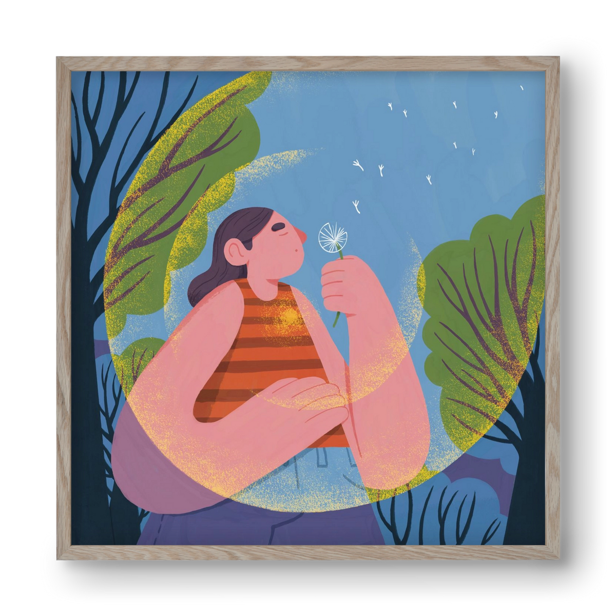 Free your mind, 40x40 cm (40x40 cm), Tölgy keret