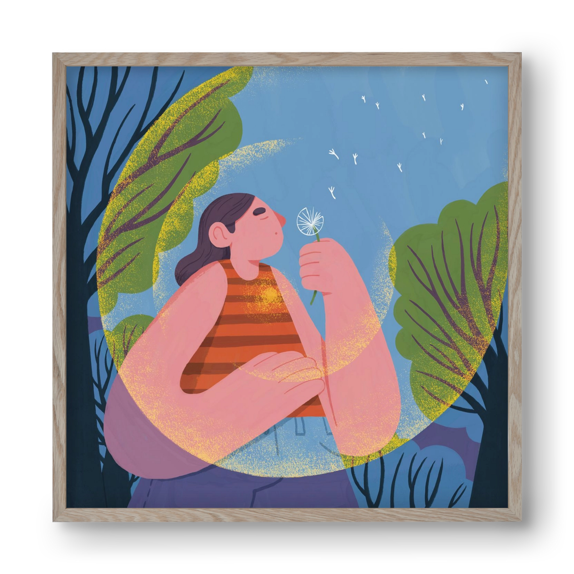 Free your mind, 40x40 cm (40x40 cm), Tölgy keret