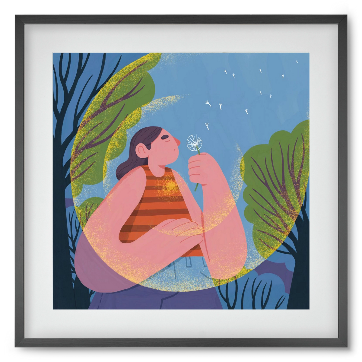 Free your mind, 50x50 cm (40x40 cm), Fekete keret, paszpartuval