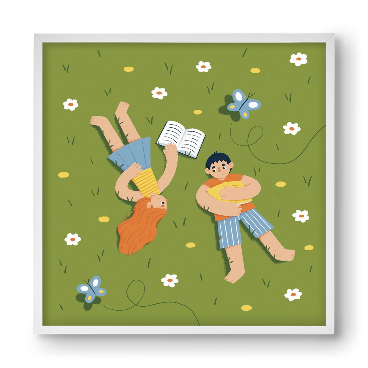 Nyári szünet, 40x40 cm (40x40 cm), Fehér keret