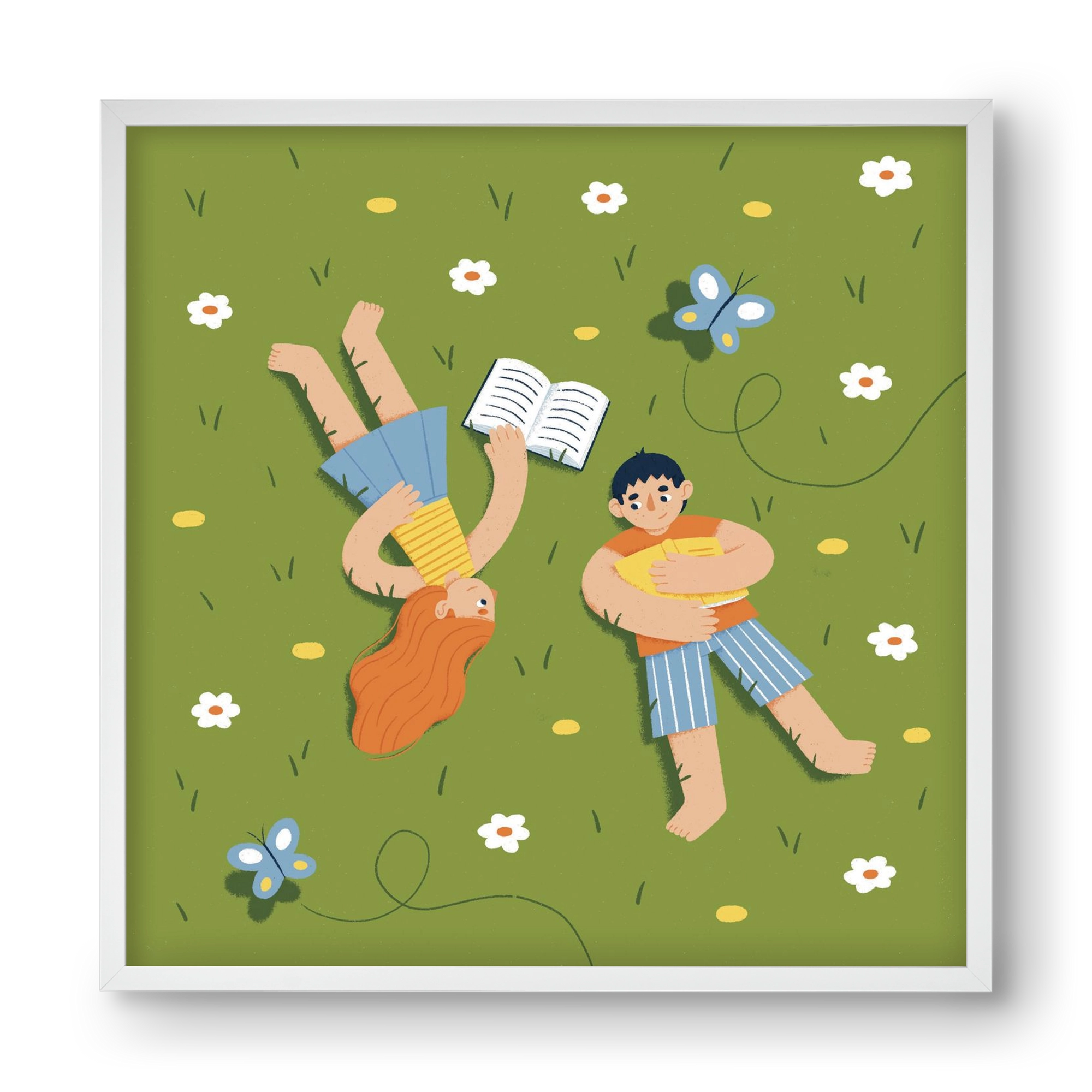 Nyári szünet, 40x40 cm (40x40 cm), Fehér keret