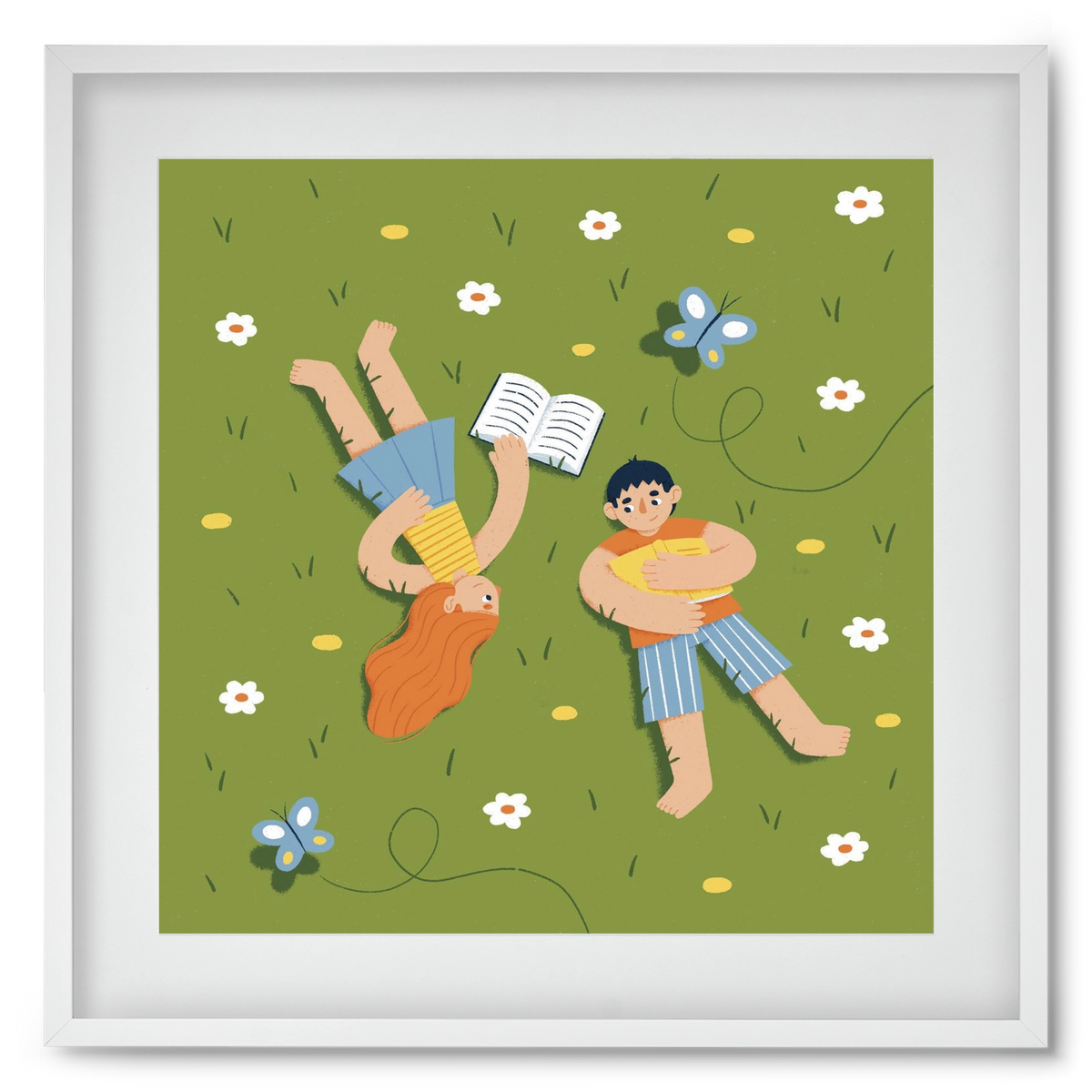 Nyári szünet, 50x50 cm (40x40 cm), Fehér keret, paszpartuval