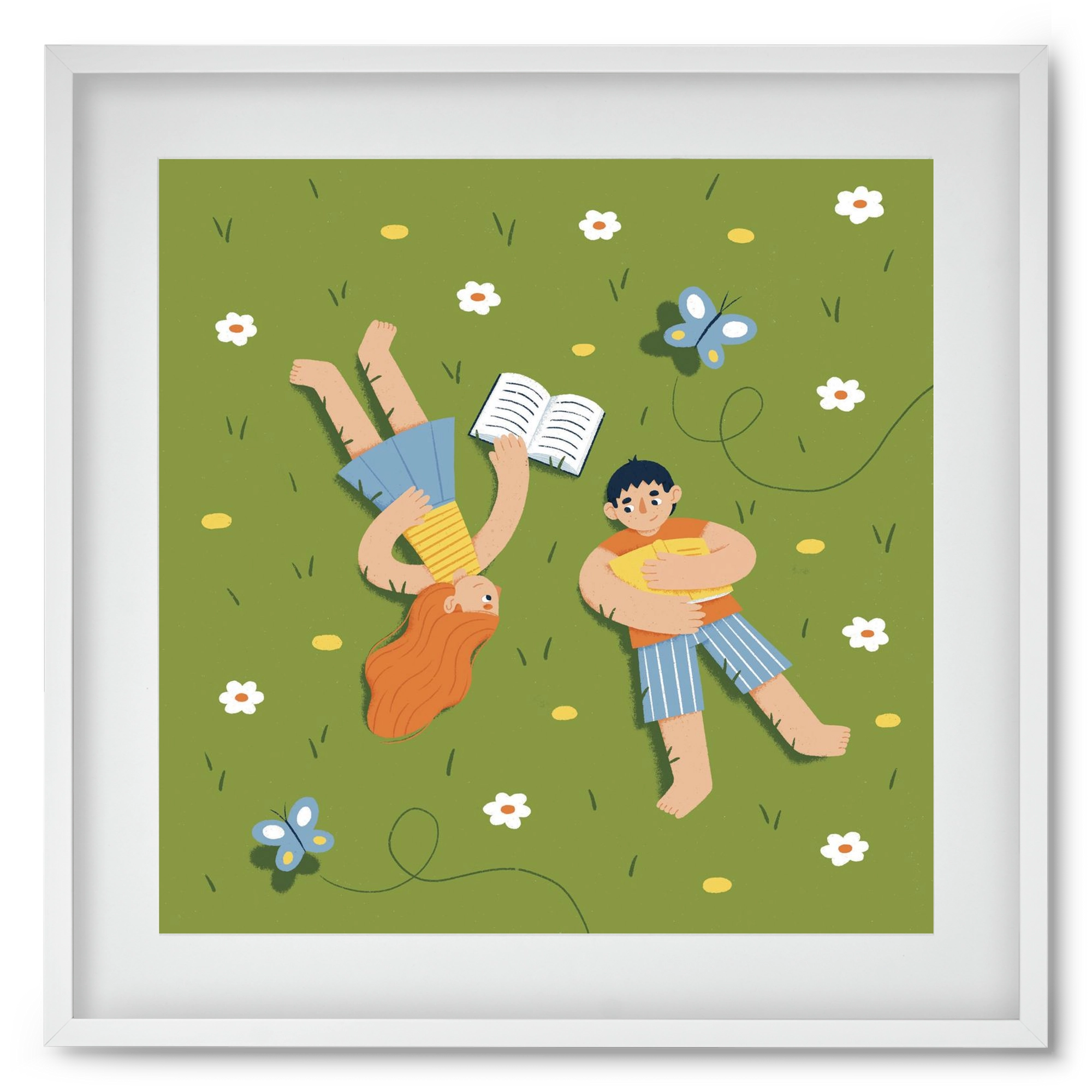 Nyári szünet, 50x50 cm (40x40 cm), Fehér keret, paszpartuval