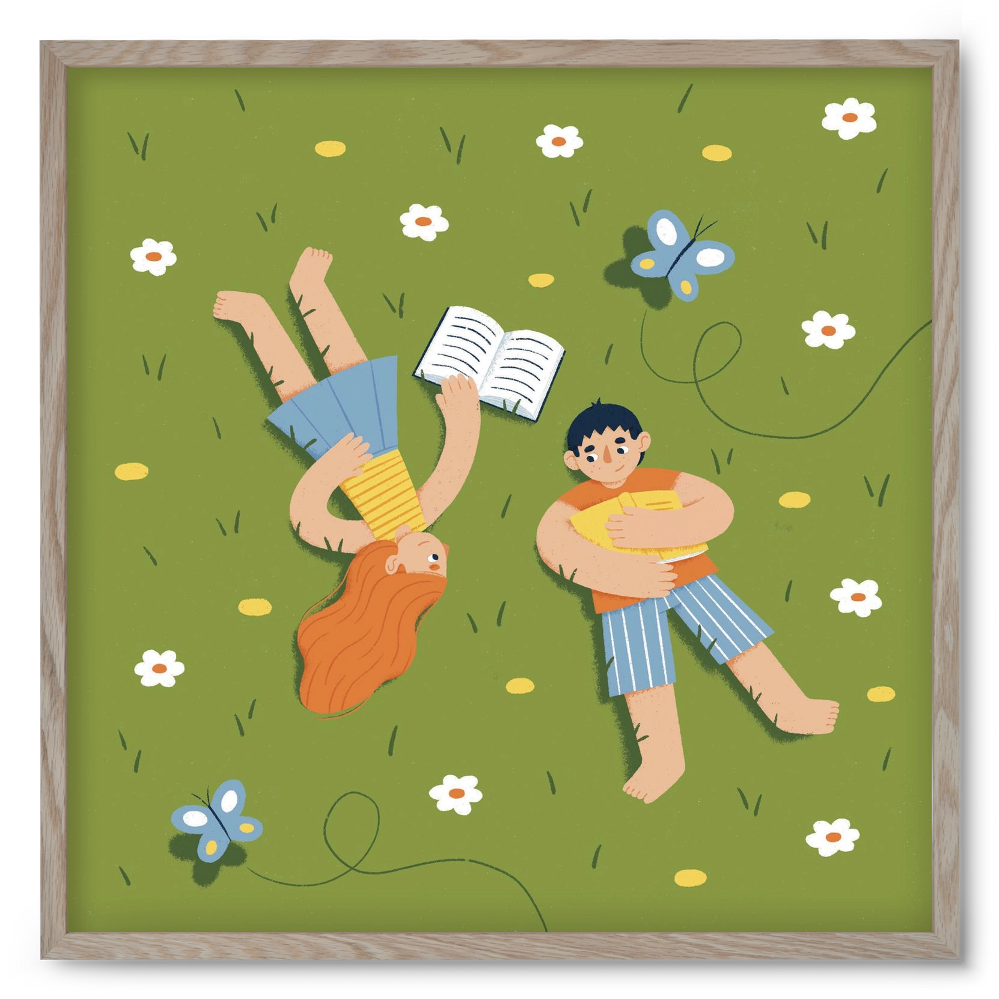 Nyári szünet, 50x50 cm (50x50 cm), Tölgy keret