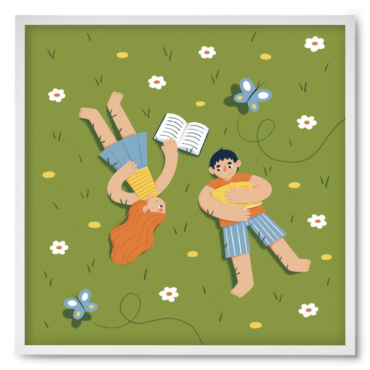 Nyári szünet, 50x50 cm (50x50 cm), Fehér keret