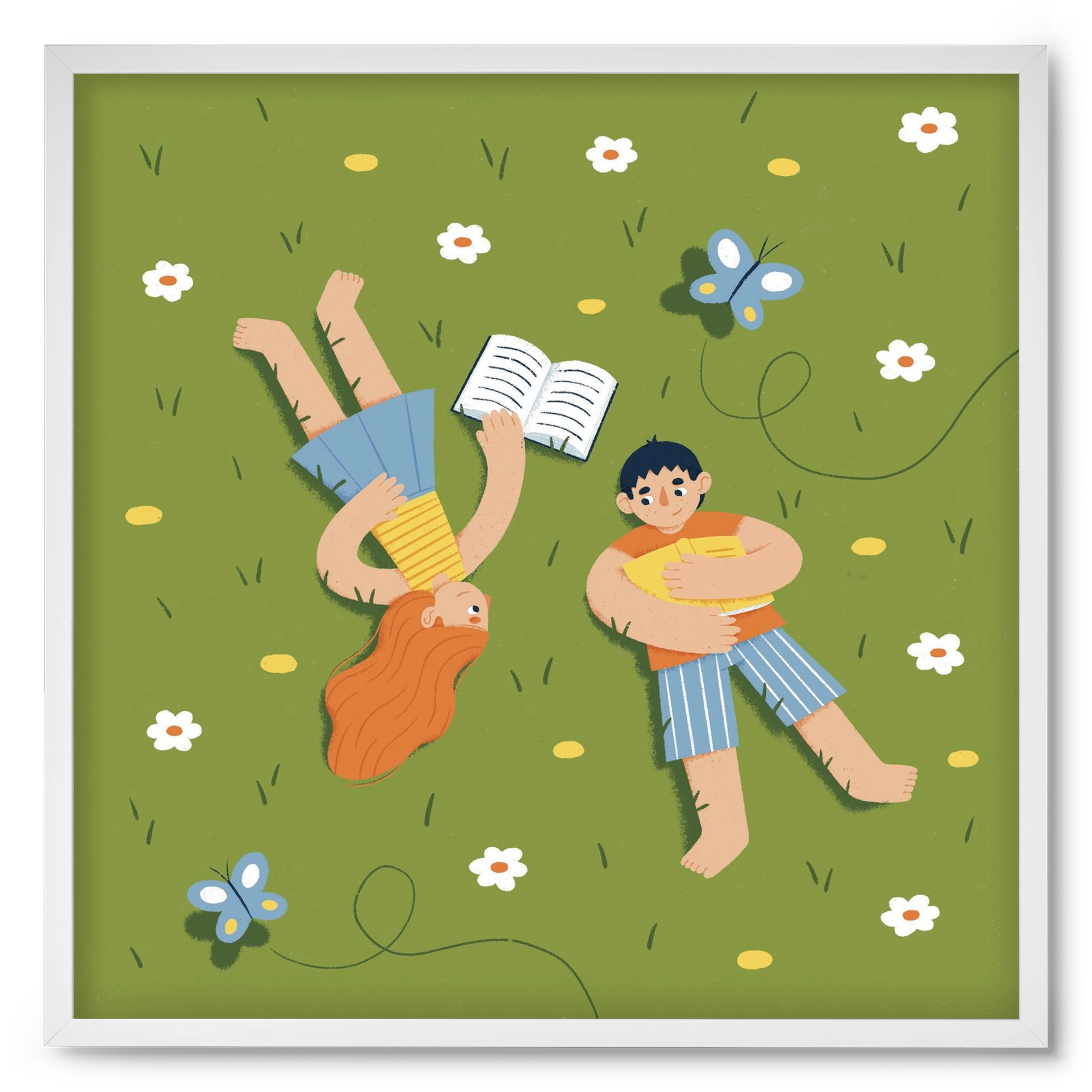 Nyári szünet, 50x50 cm (50x50 cm), Fehér keret