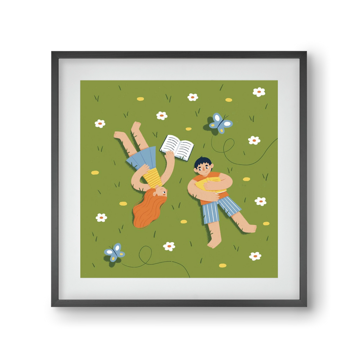 Nyári szünet, 30x30 cm (20x20 cm), Fekete keret, paszpartuval