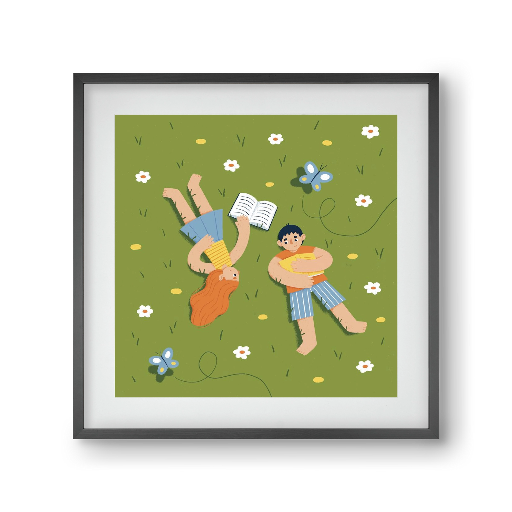 Nyári szünet, 30x30 cm (20x20 cm), Fekete keret, paszpartuval