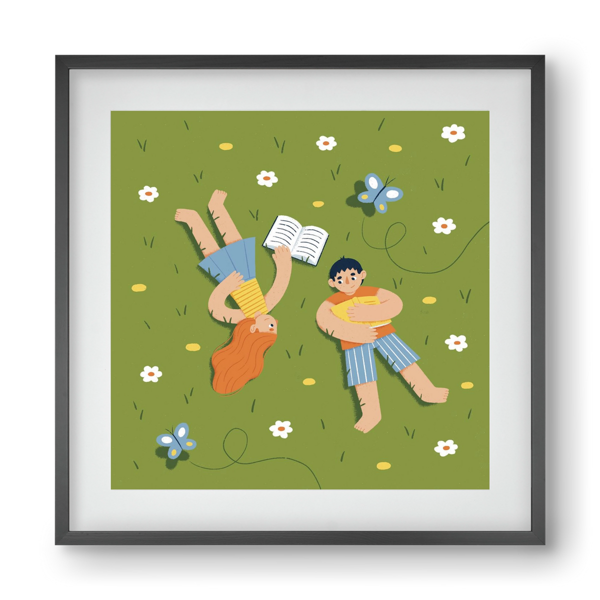 Nyári szünet, 40x40 cm (30x30 cm), Fekete keret, paszpartuval