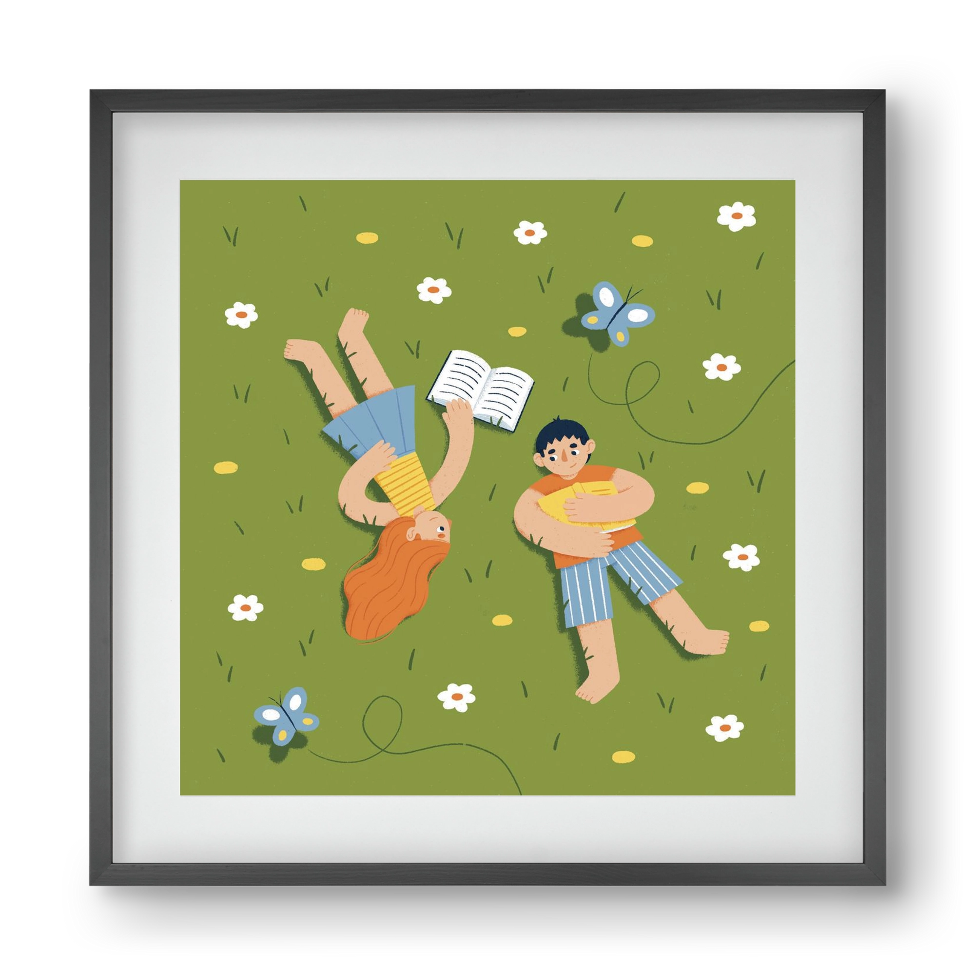 Nyári szünet, 40x40 cm (30x30 cm), Fekete keret, paszpartuval