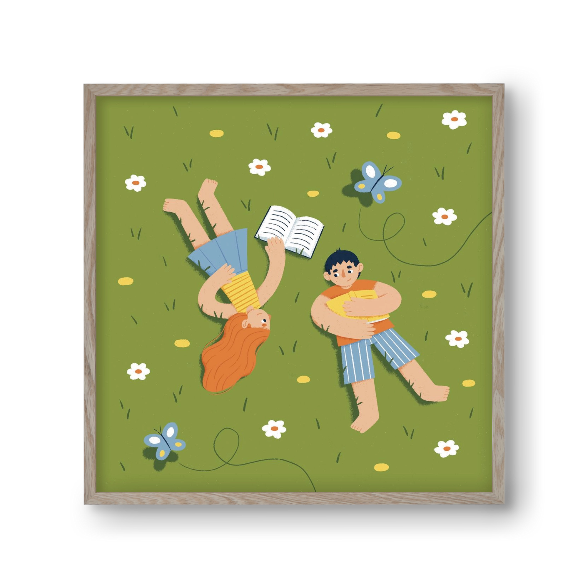 Nyári szünet, 30x30 cm (30x30 cm), Tölgy keret