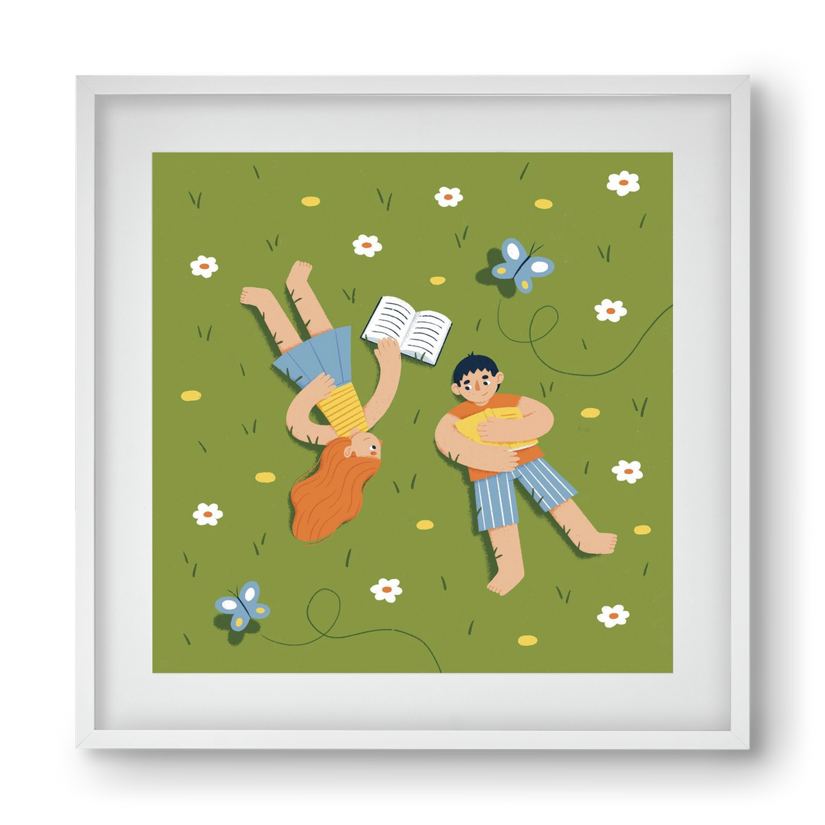 Nyári szünet, 40x40 cm (30x30 cm), Fehér keret, paszpartuval