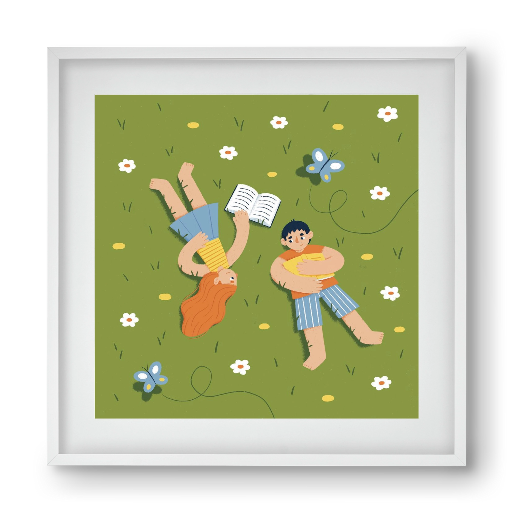 Nyári szünet, 40x40 cm (30x30 cm), Fehér keret, paszpartuval