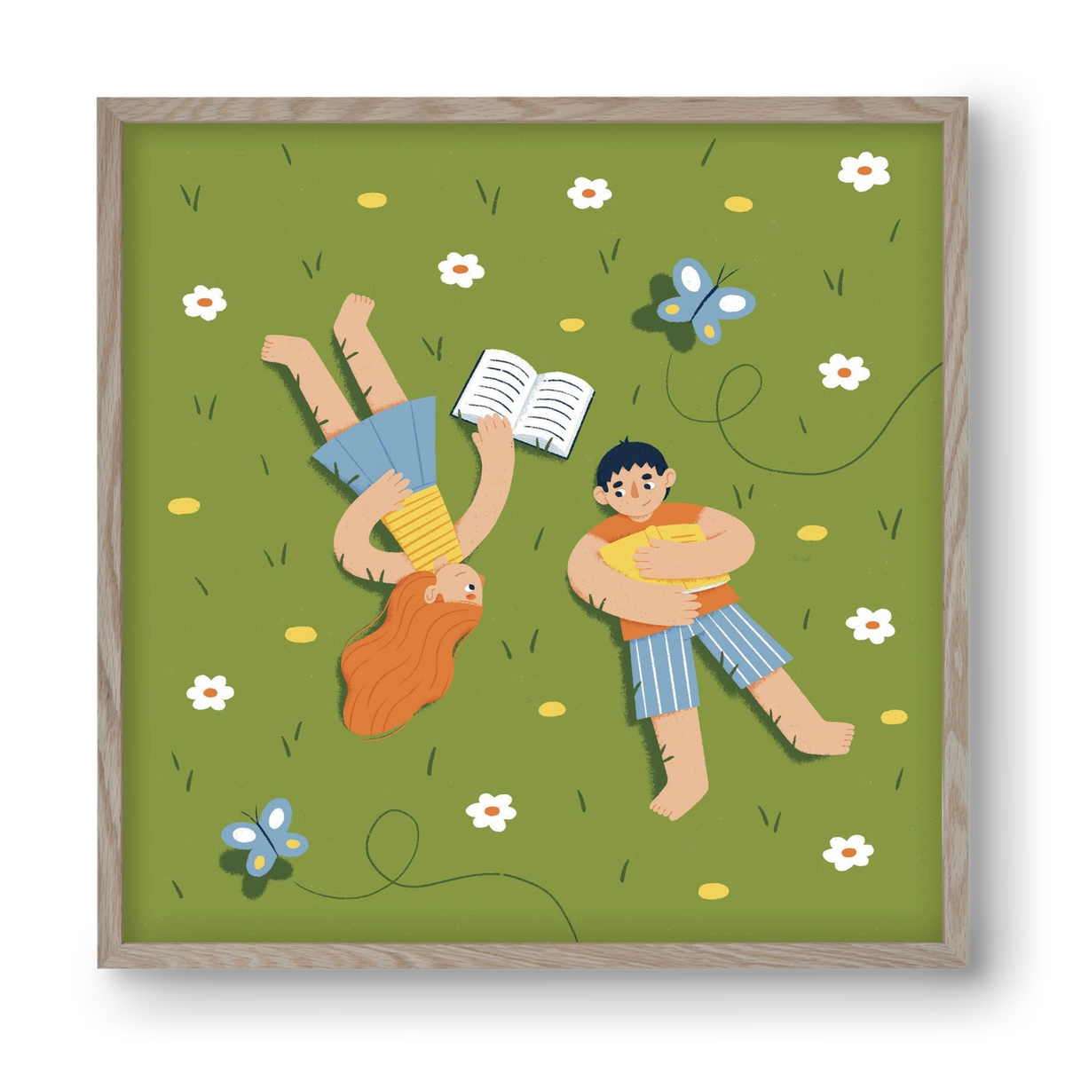 Nyári szünet, 40x40 cm (40x40 cm), Tölgy keret