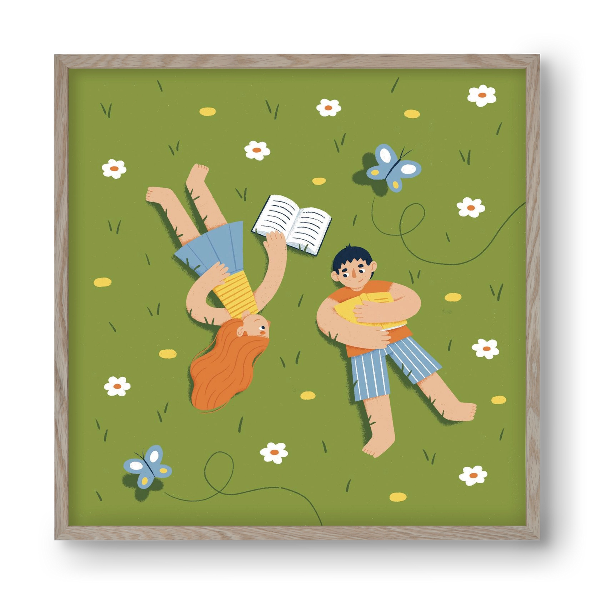 Nyári szünet, 40x40 cm (40x40 cm), Tölgy keret
