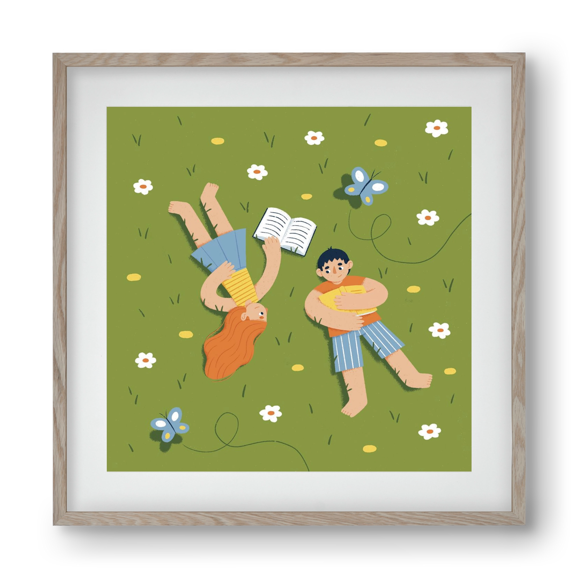 Nyári szünet, 40x40 cm (30x30 cm), Tölgy keret, paszpartuval