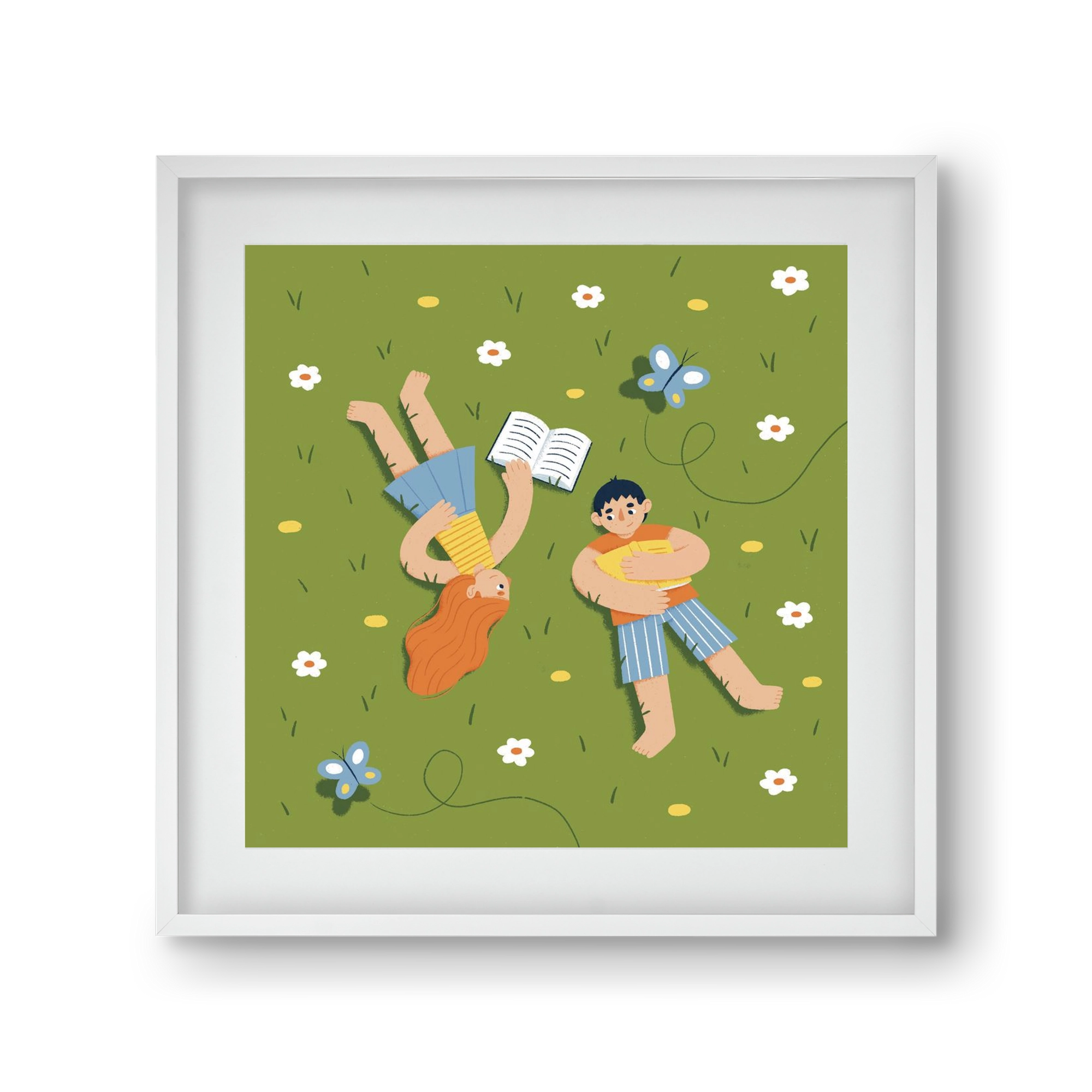 Nyári szünet, 30x30 cm (20x20 cm), Fehér keret, paszpartuval