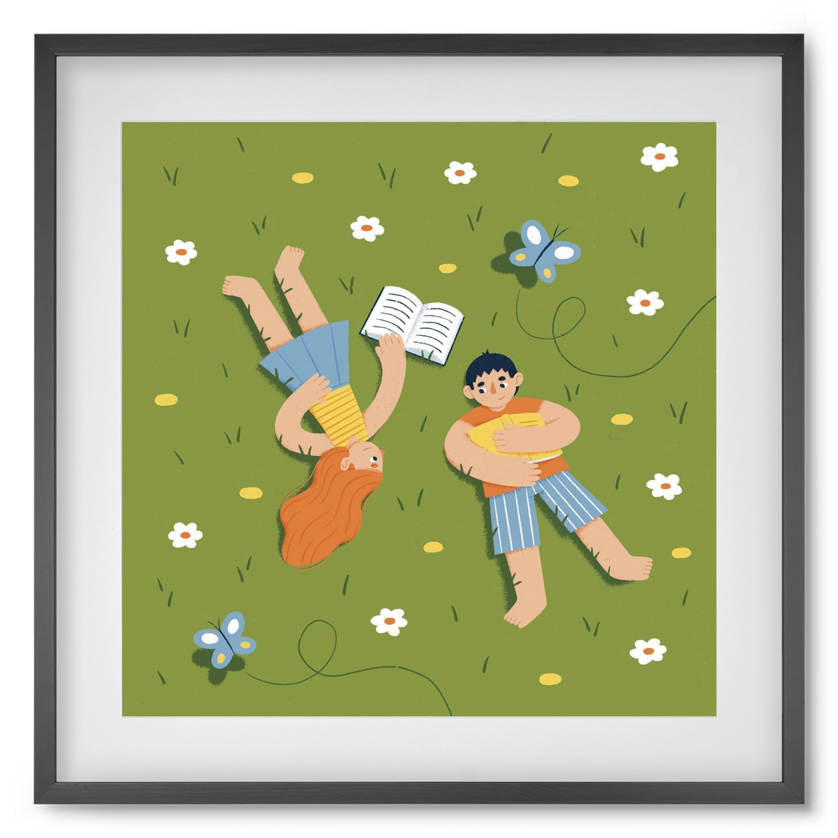 Nyári szünet, 50x50 cm (40x40 cm), Fekete keret, paszpartuval