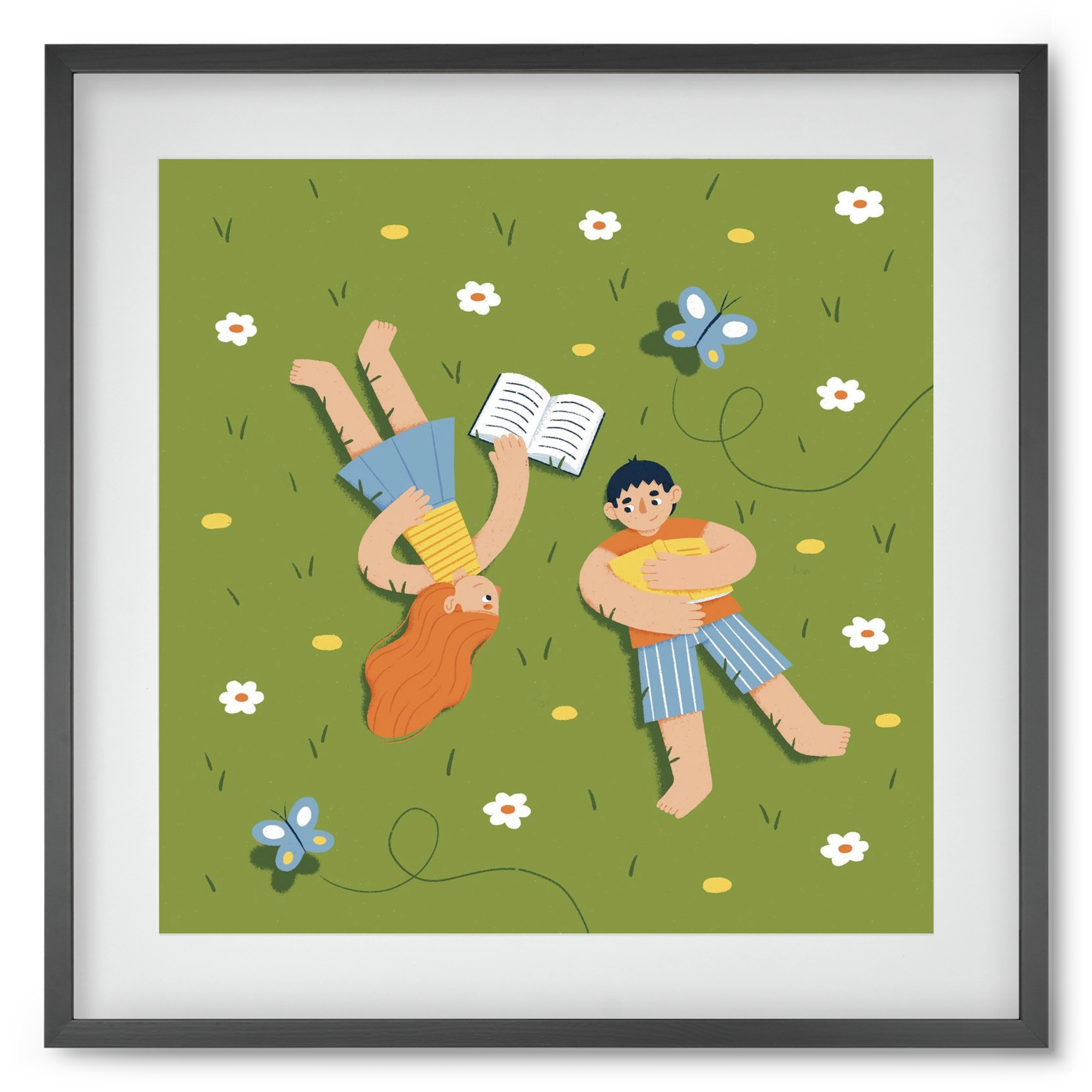 Nyári szünet, 50x50 cm (40x40 cm), Fekete keret, paszpartuval