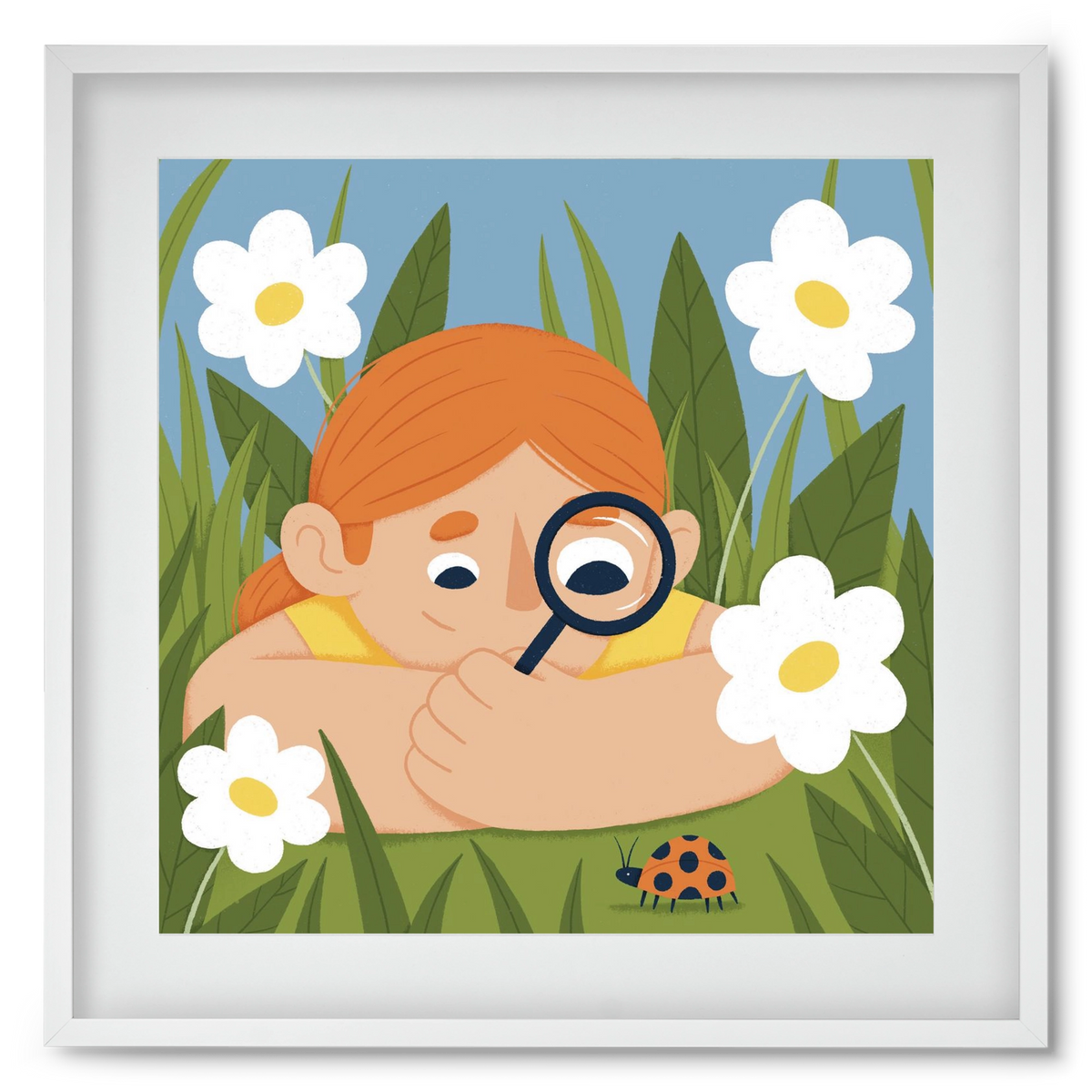 Bogárles, 50x50 cm (40x40 cm), Fehér keret, paszpartuval