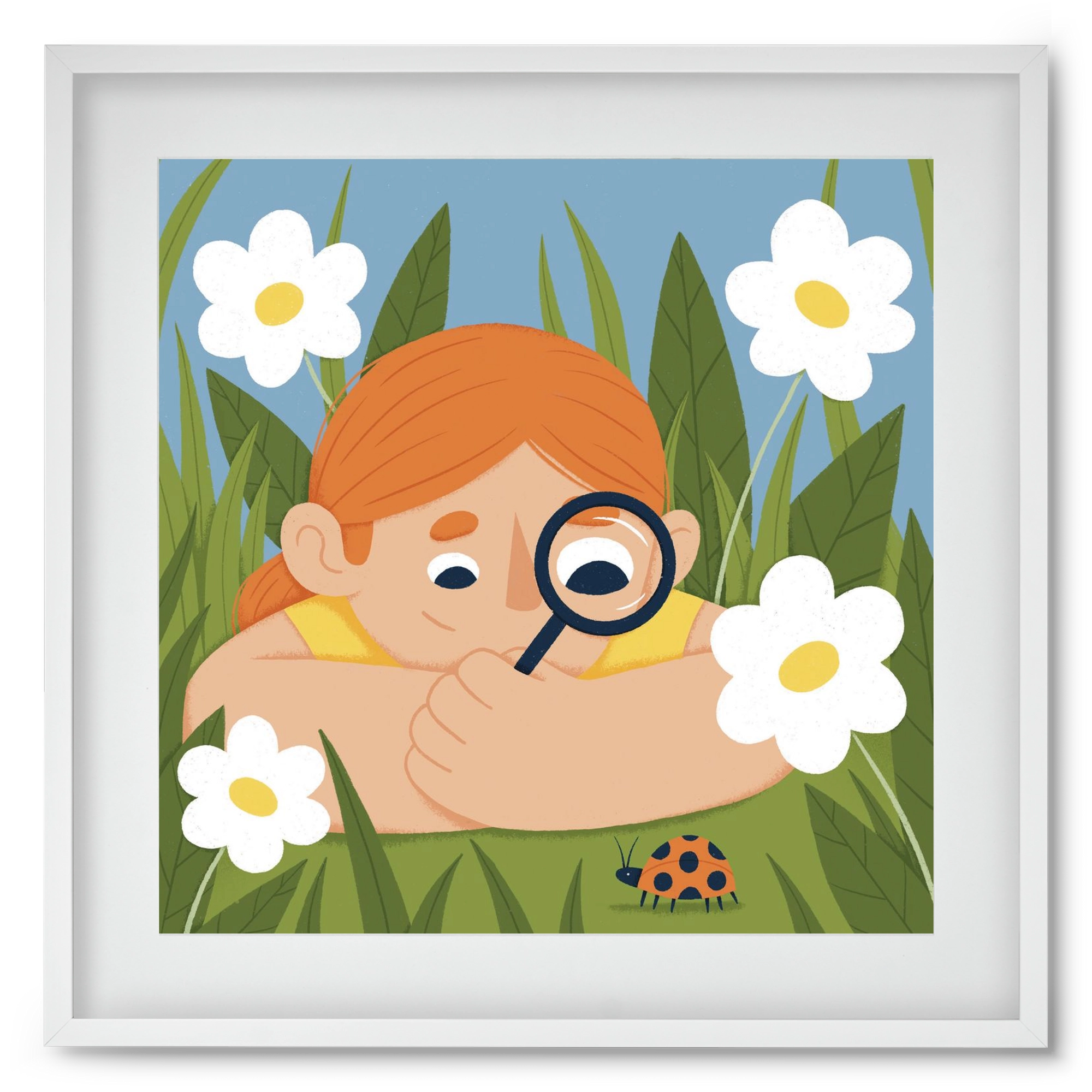Bogárles, 50x50 cm (40x40 cm), Fehér keret, paszpartuval