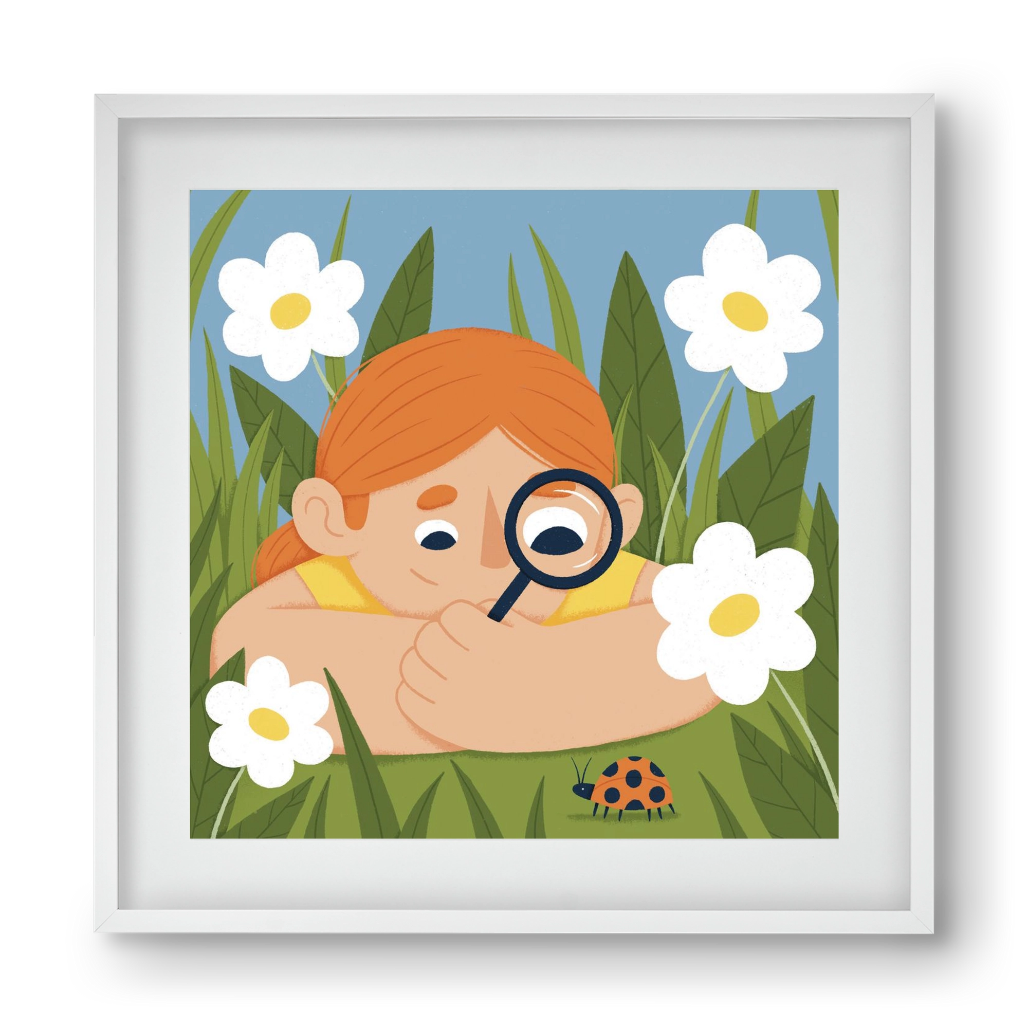 Bogárles, 40x40 cm (30x30 cm), Fehér keret, paszpartuval