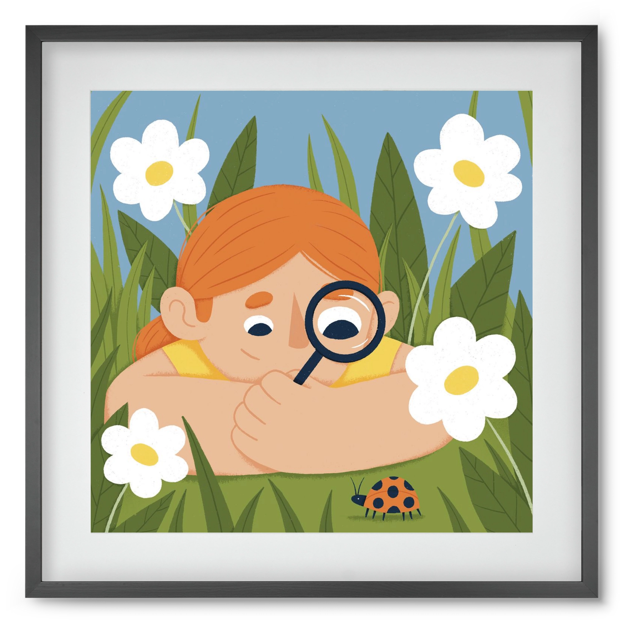 Bogárles, 50x50 cm (40x40 cm), Fekete keret, paszpartuval