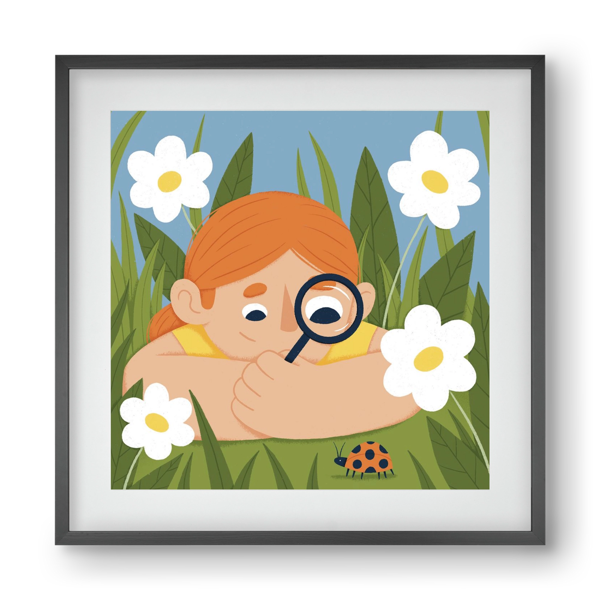 Bogárles, 40x40 cm (30x30 cm), Fekete keret, paszpartuval
