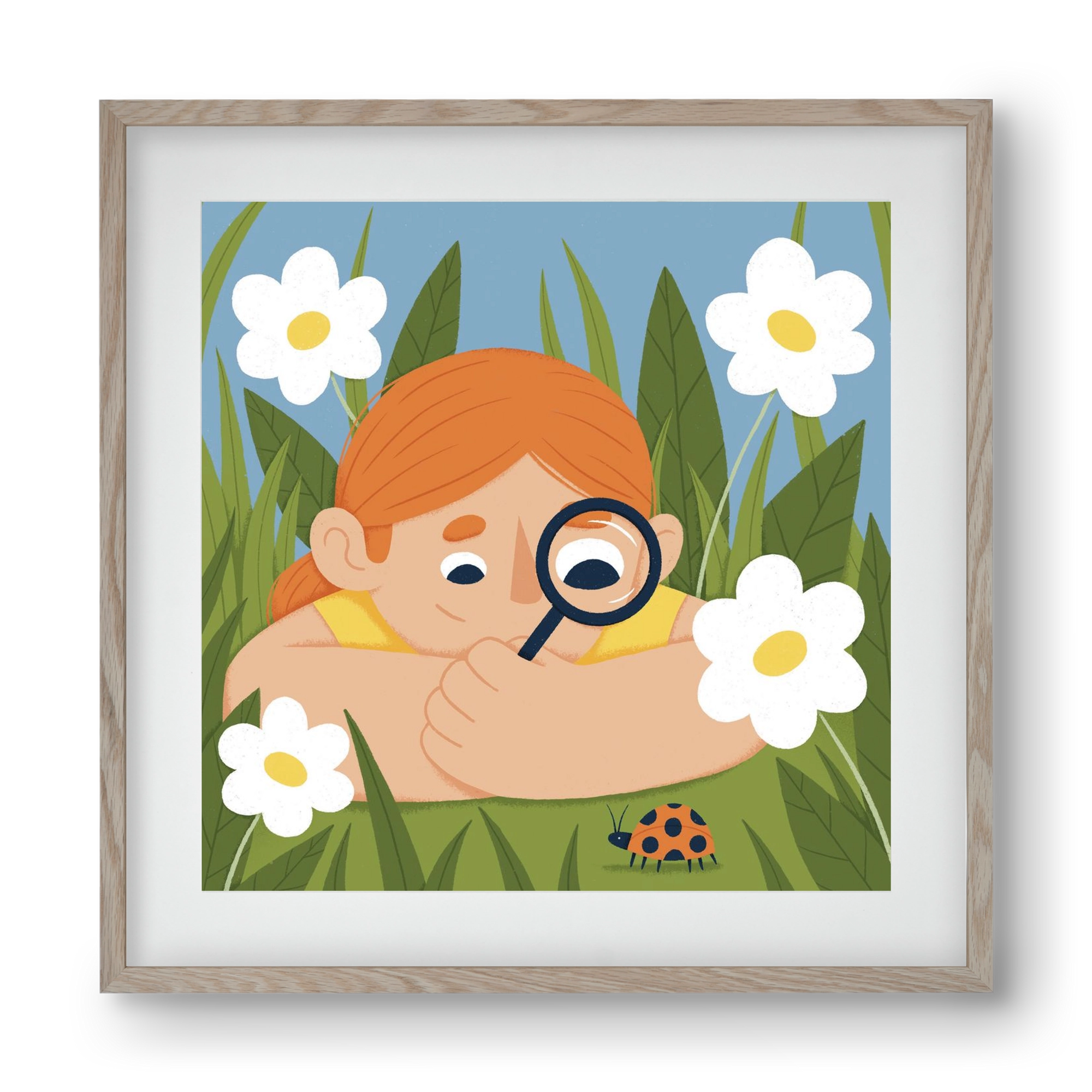 Bogárles, 40x40 cm (30x30 cm), Tölgy keret, paszpartuval