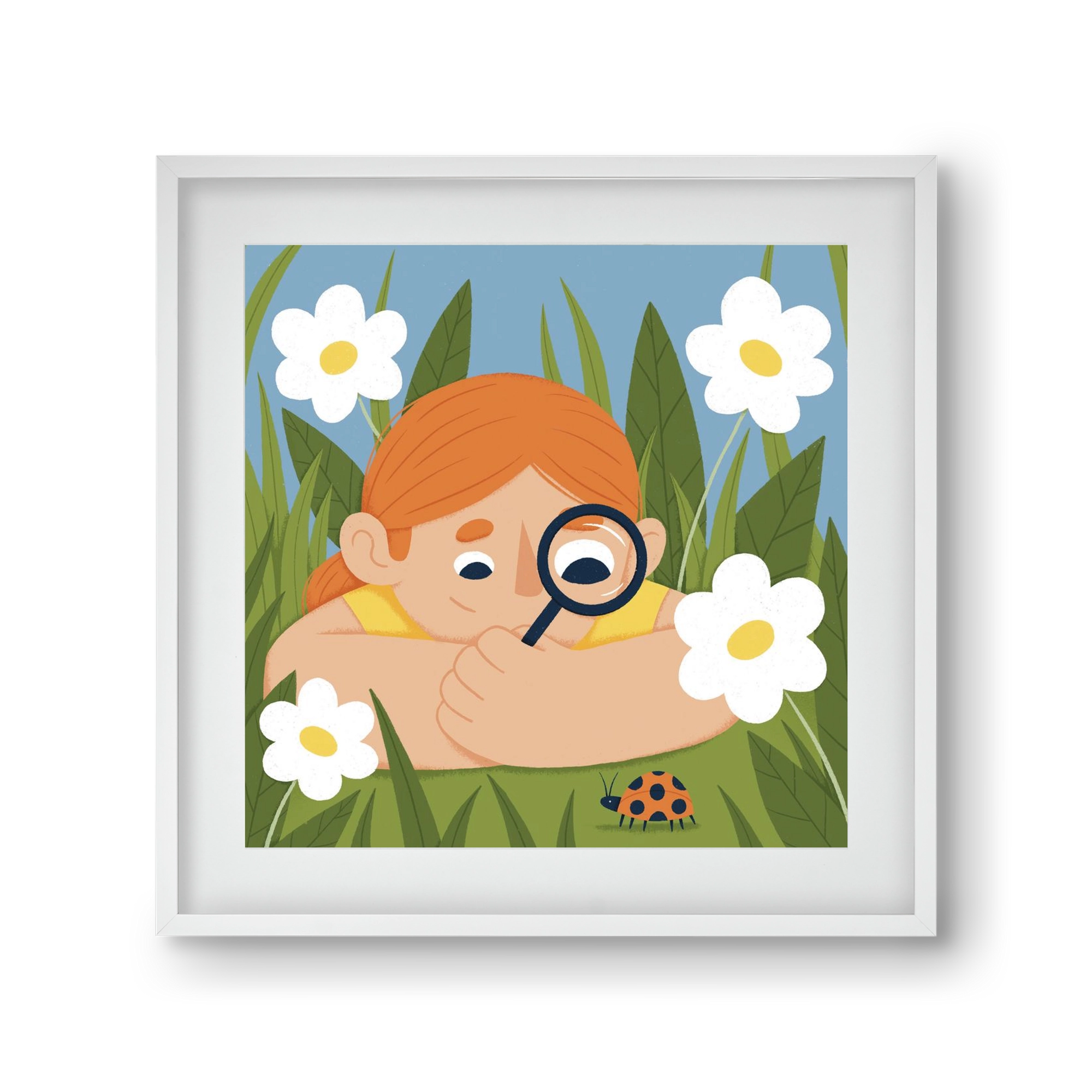 Bogárles, 30x30 cm (20x20 cm), Fehér keret, paszpartuval