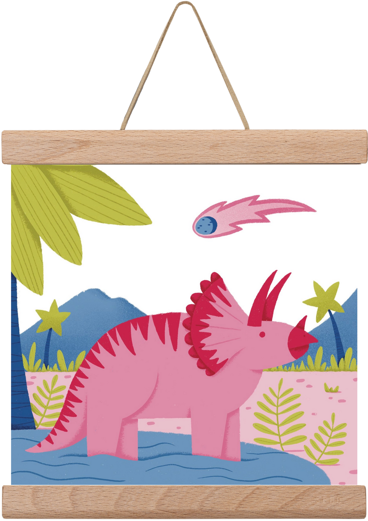 Triceratopsz, 20x20 cm (20x20 cm), Tölgy akasztó