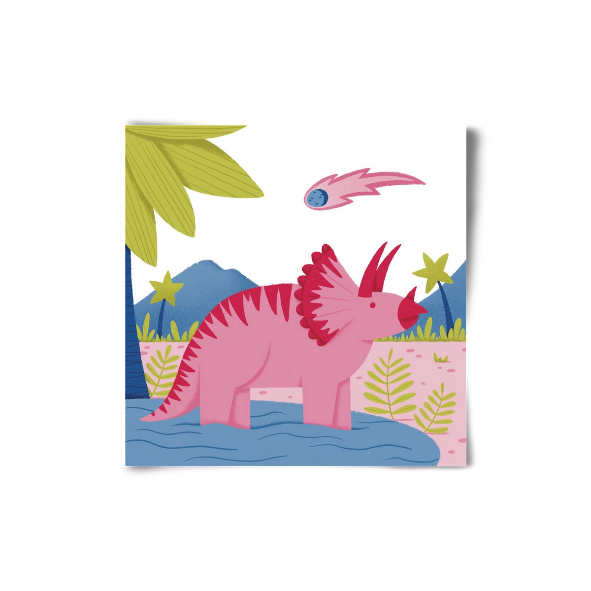 Triceratopsz, 20x20 cm, Keret nélkül