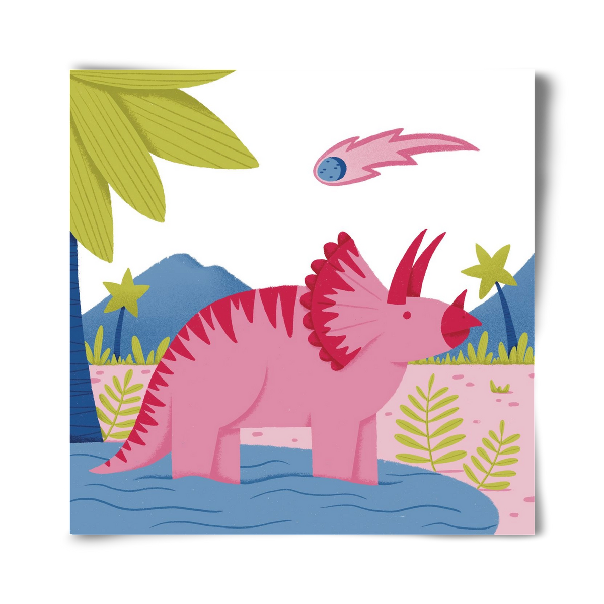 Triceratopsz, 40x40 cm, Keret nélkül