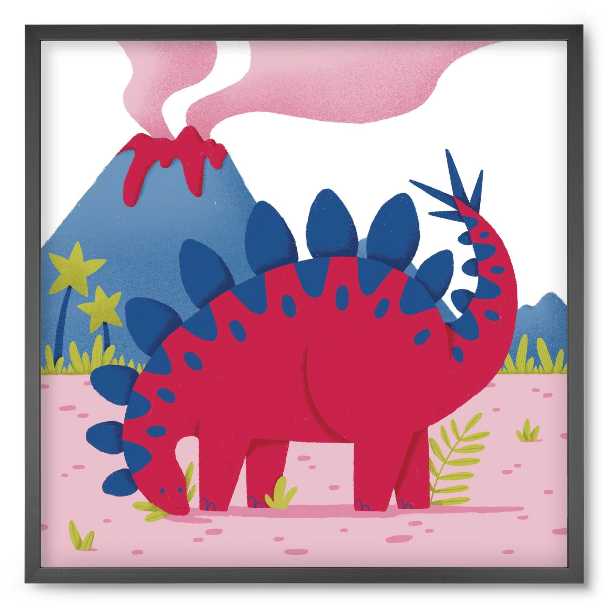 Sztegoszaurusz, 50x50 cm (50x50 cm), Fekete keret