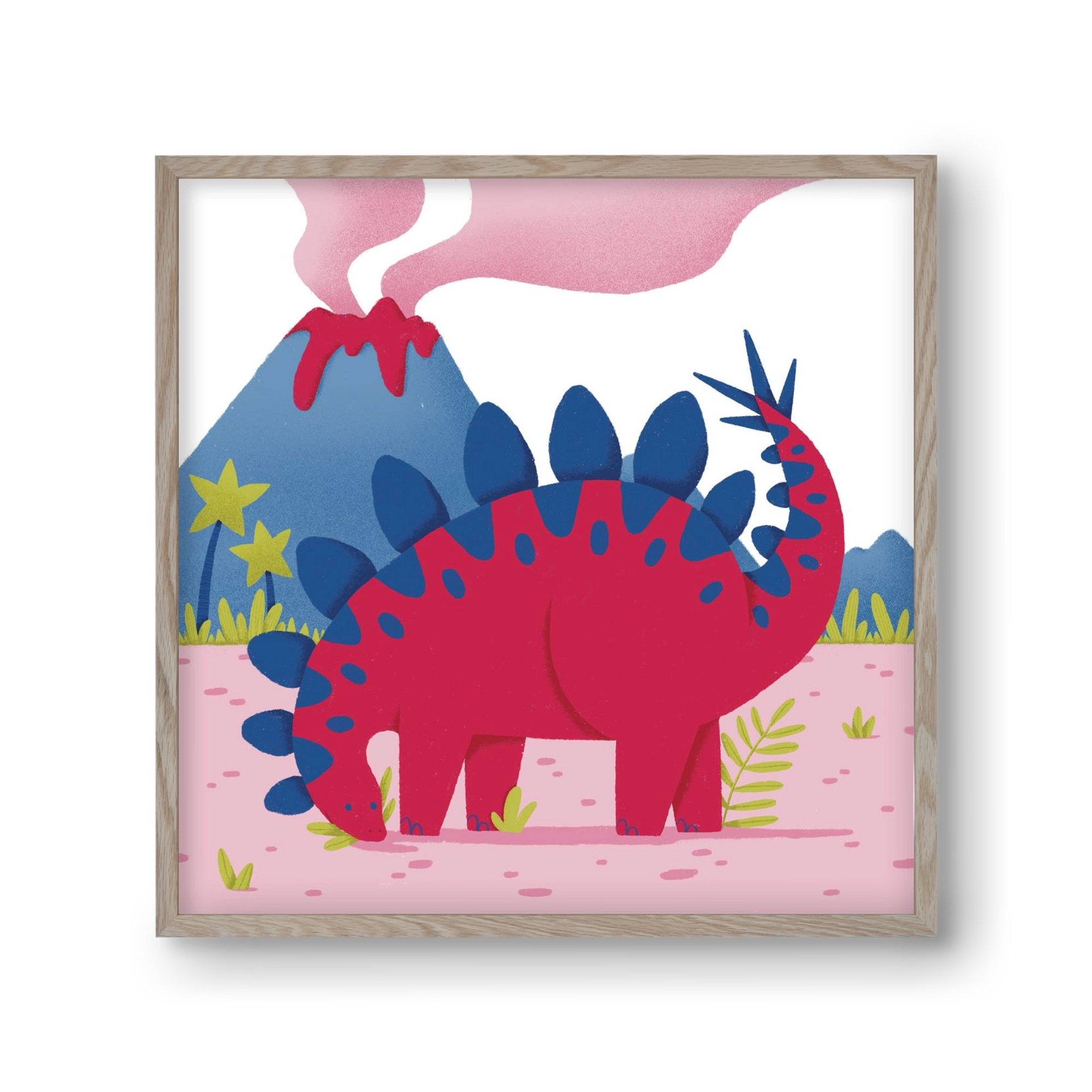 Sztegoszaurusz, 30x30 cm (30x30 cm), Tölgy keret