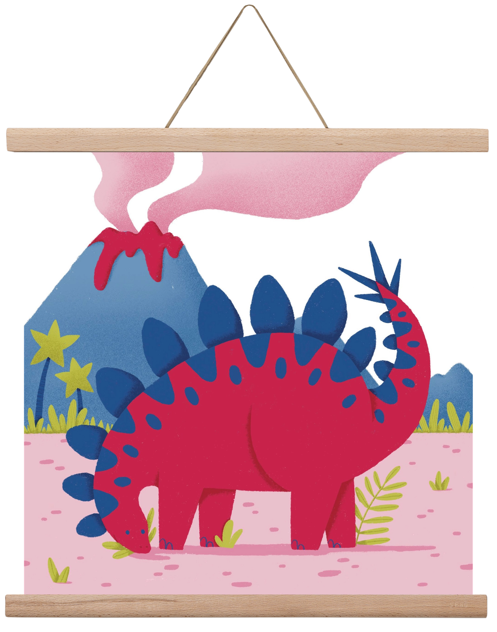 Sztegoszaurusz, 40x40 cm (40x40 cm), Tölgy akasztó