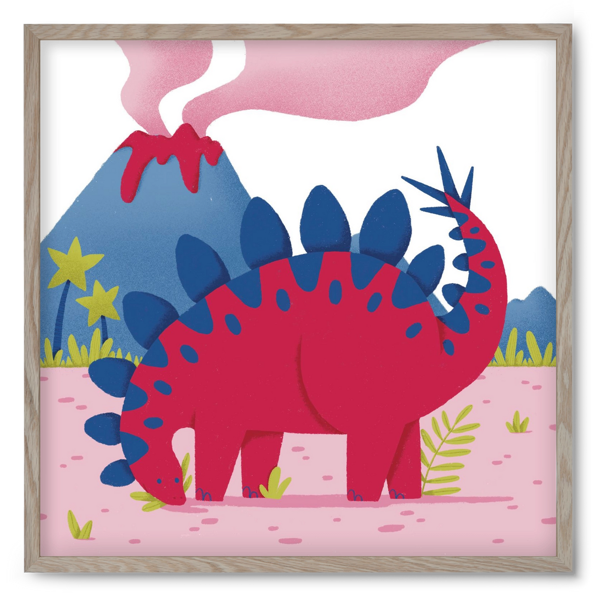 Sztegoszaurusz, 50x50 cm (50x50 cm), Tölgy keret