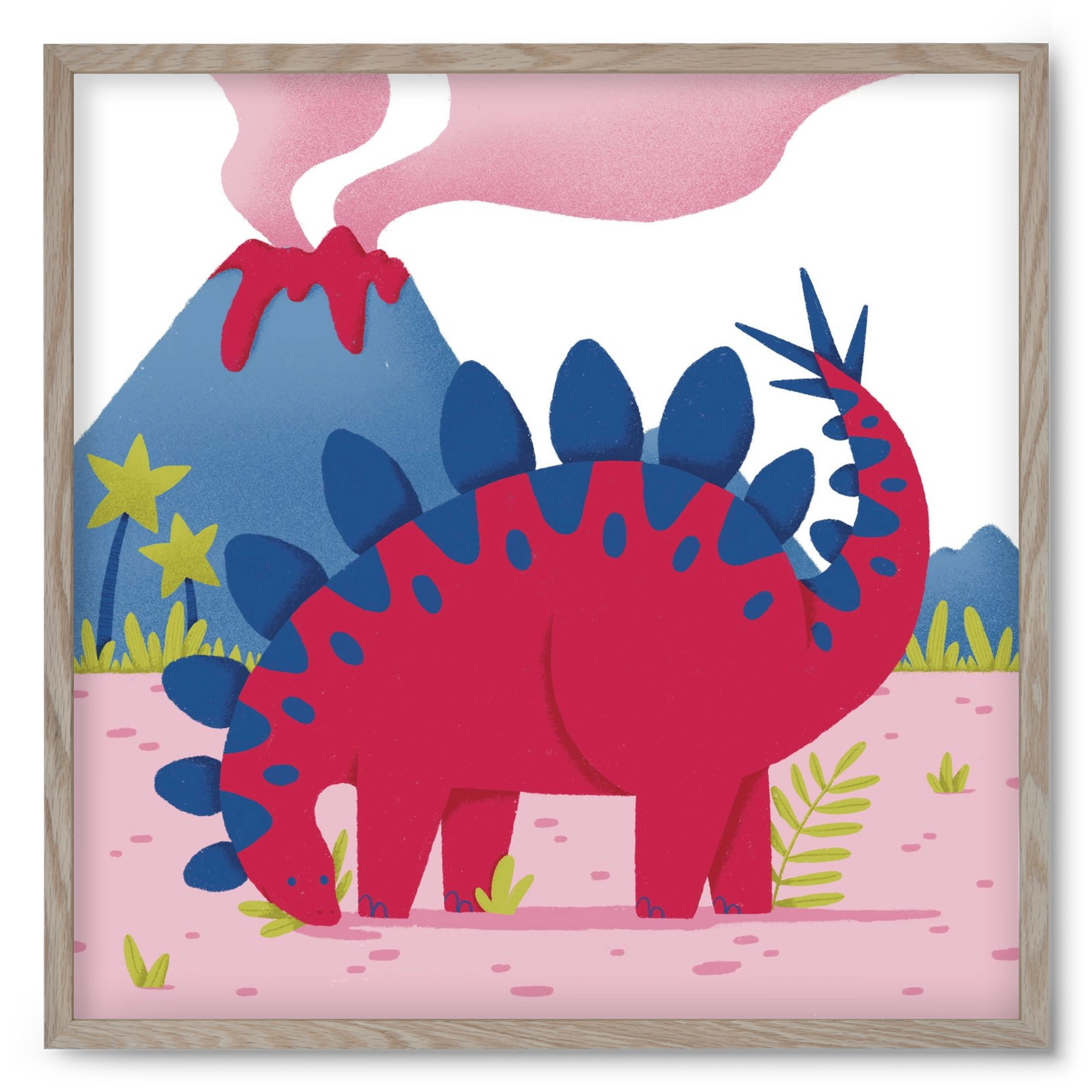 Sztegoszaurusz, 50x50 cm (50x50 cm), Tölgy keret