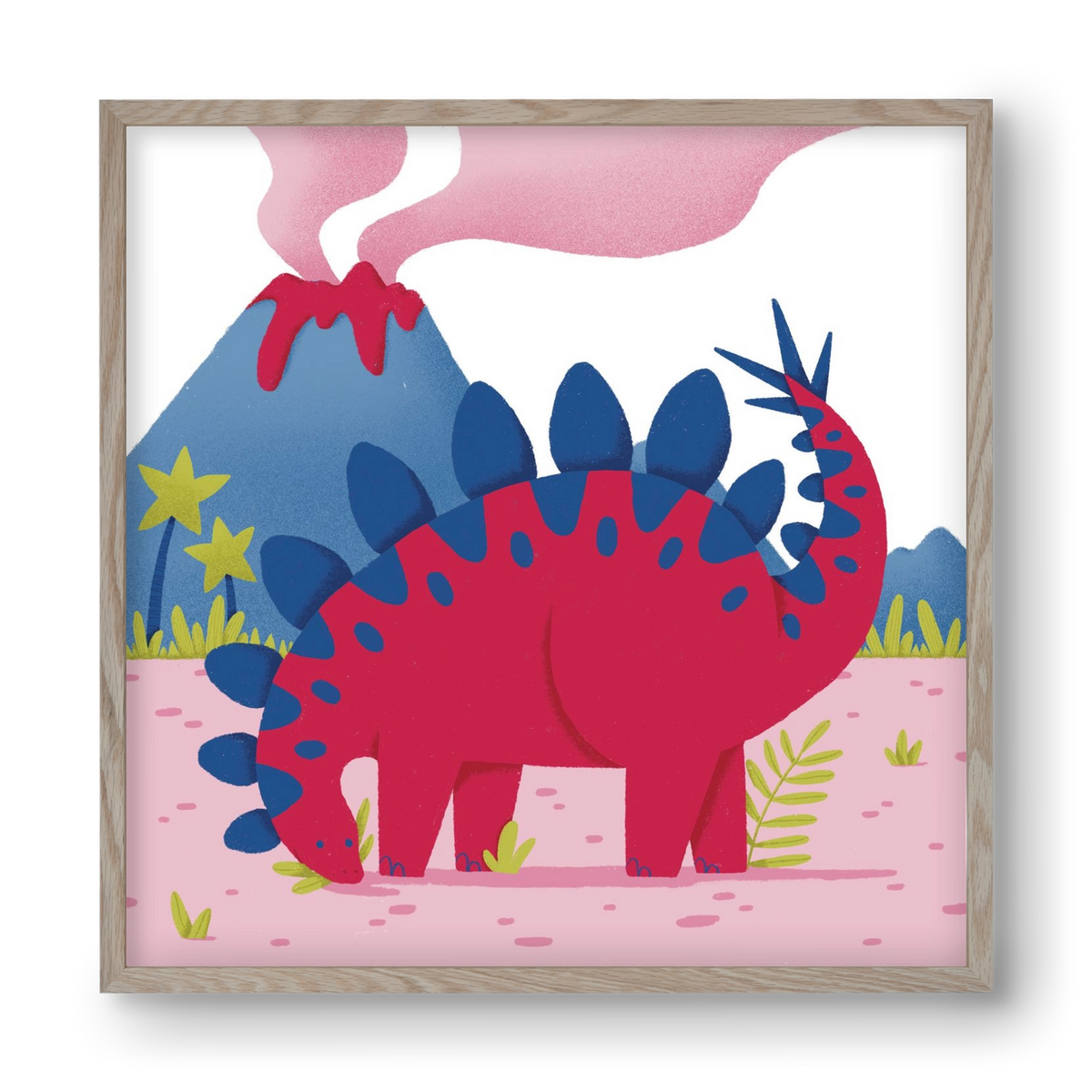 Sztegoszaurusz, 40x40 cm (40x40 cm), Tölgy keret