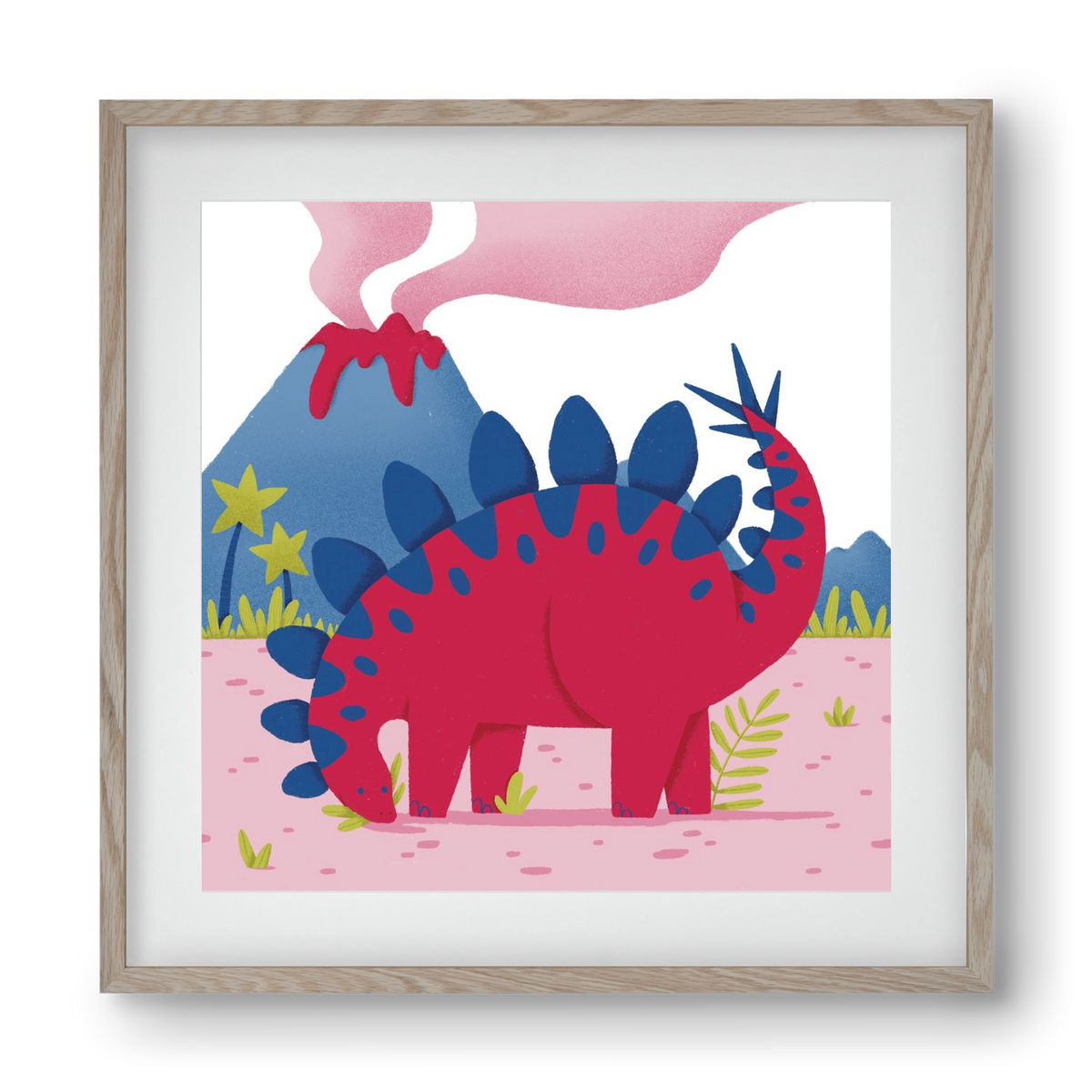 Sztegoszaurusz, 40x40 cm (30x30 cm), Tölgy keret, paszpartuval